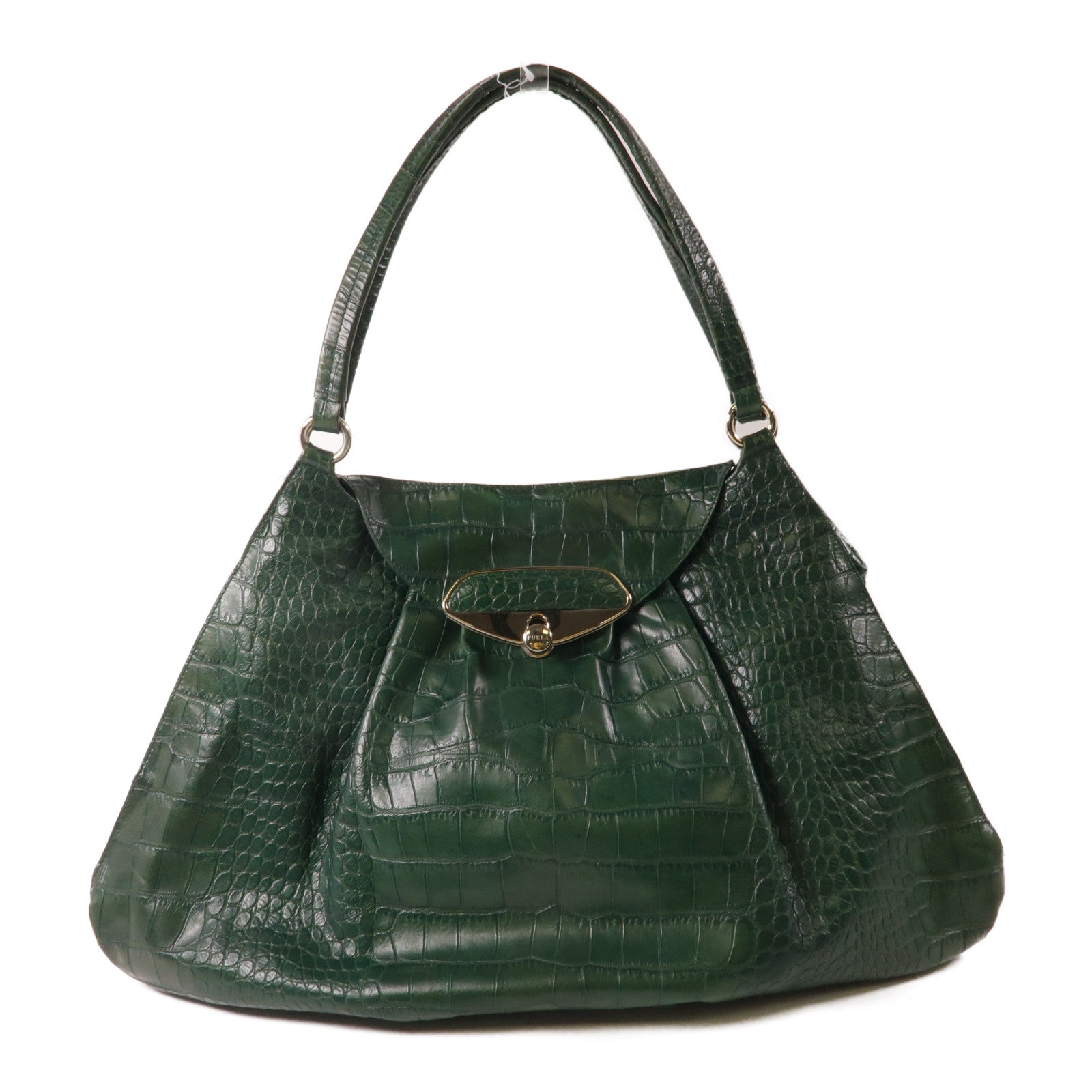 Furla 牛皮皮革Shoulder Bag銀扣肩背袋