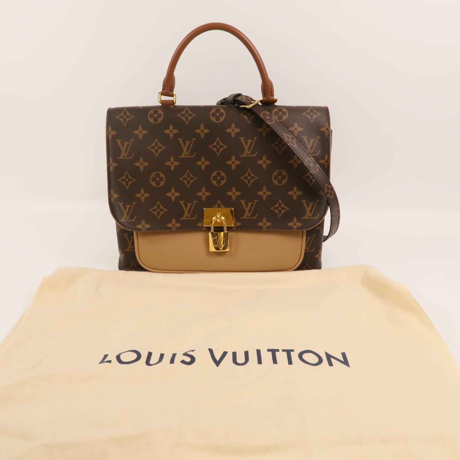 LOUIS VUITTON Monogram Marignan金扣手挽肩背兩用袋