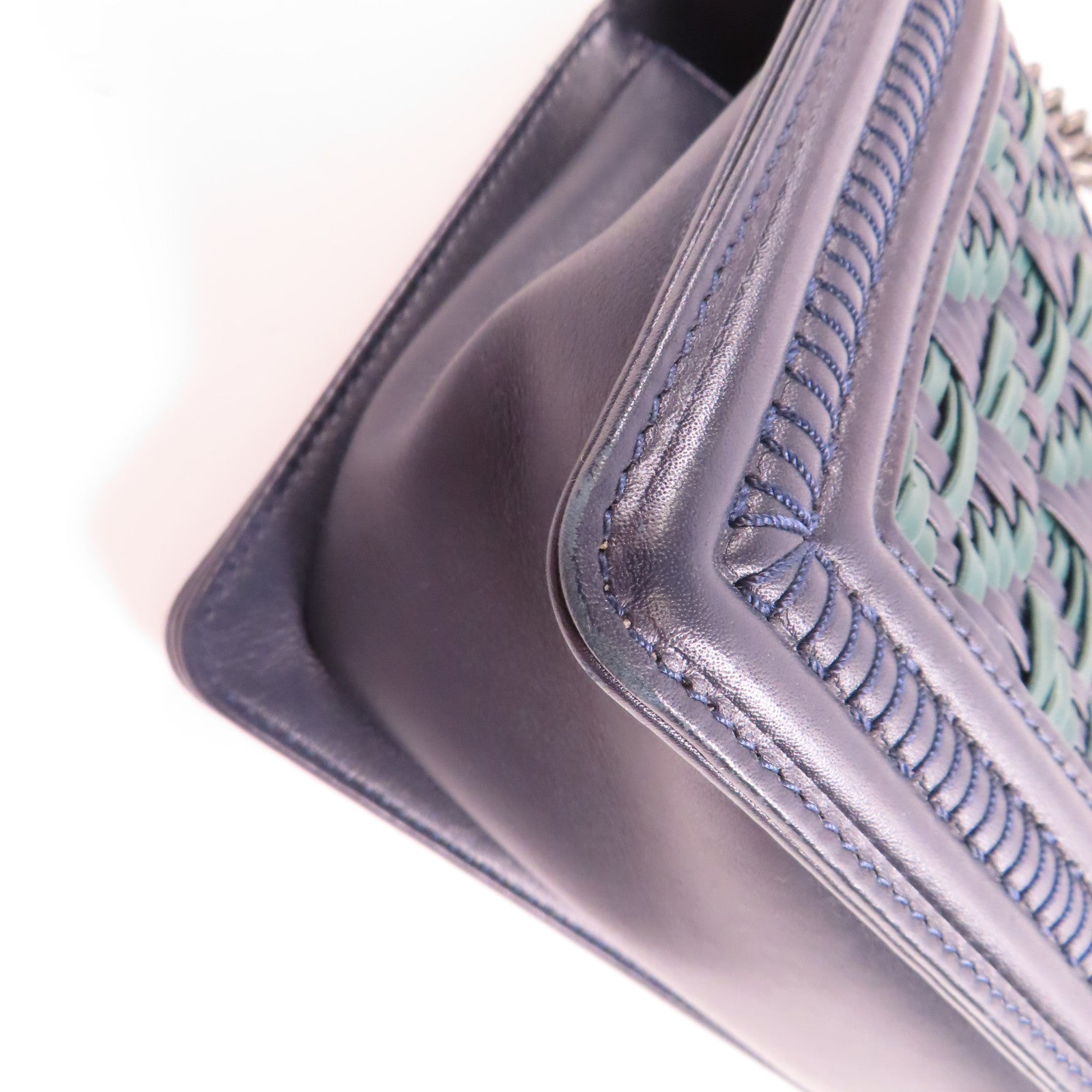 CHANEL 【激減優惠】牛皮皮革Boy 25銀扣鏈帶肩背袋