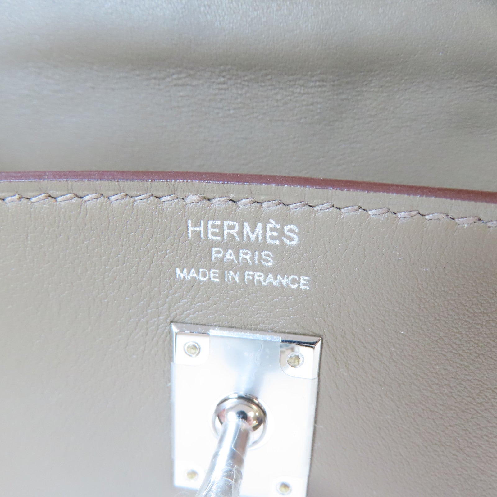 HERMES **【激減優惠】牛皮皮革Kelly Moove銀扣肩背袋大象灰