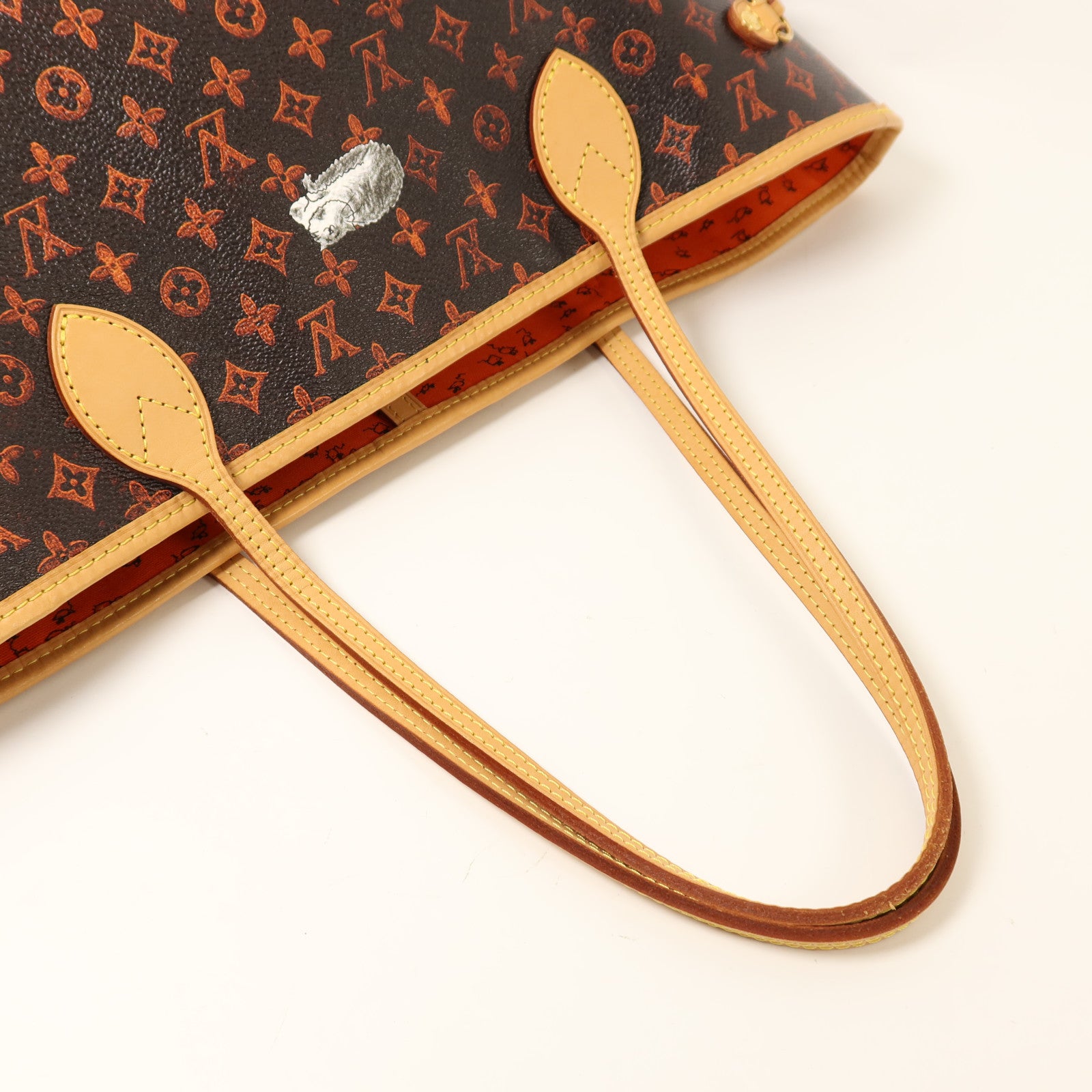 LOUIS VUITTON Catgram Neverfull MM金扣肩背袋