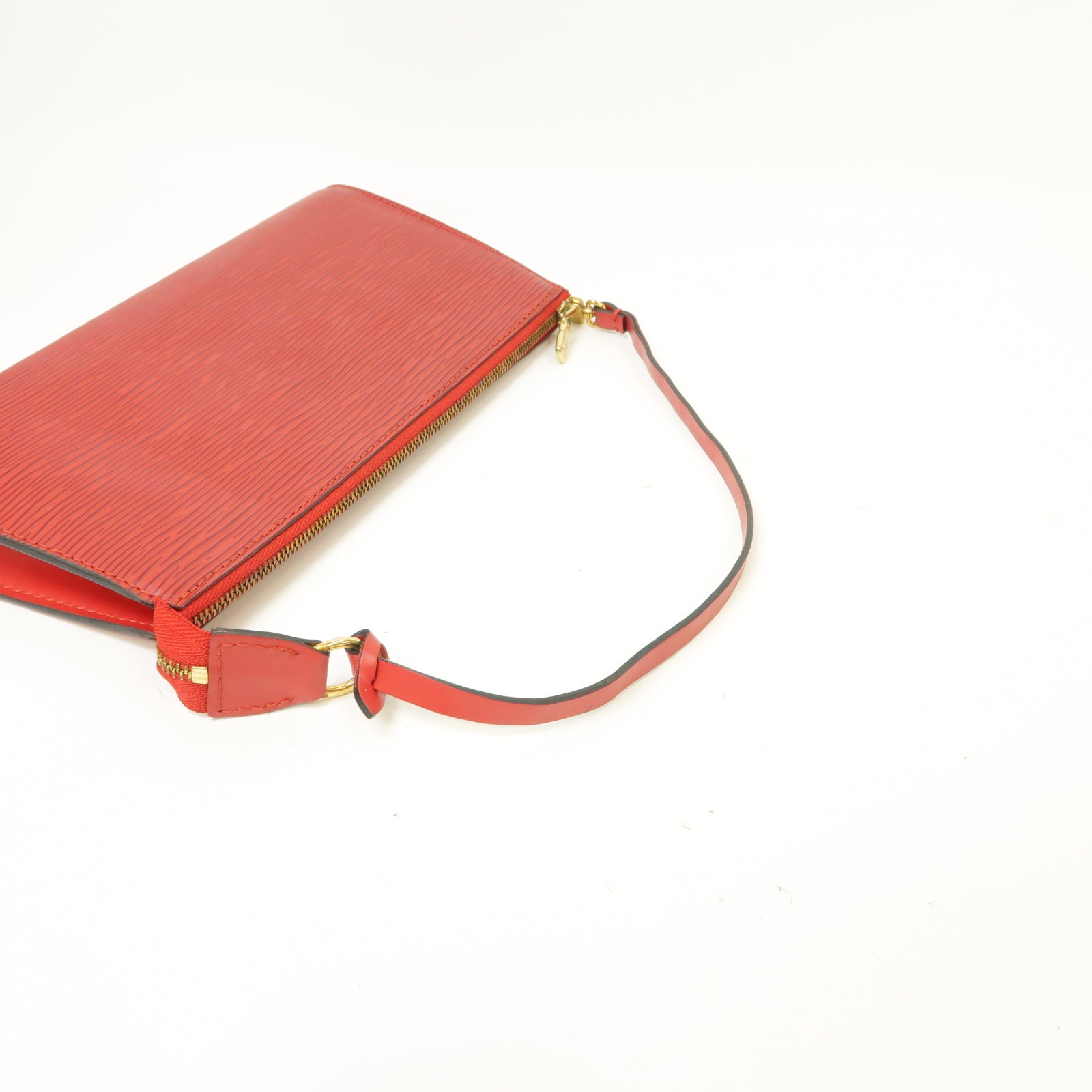 LOUIS VUITTON 【激減優惠】Epi Pochette Accessories金扣手挽袋紅色