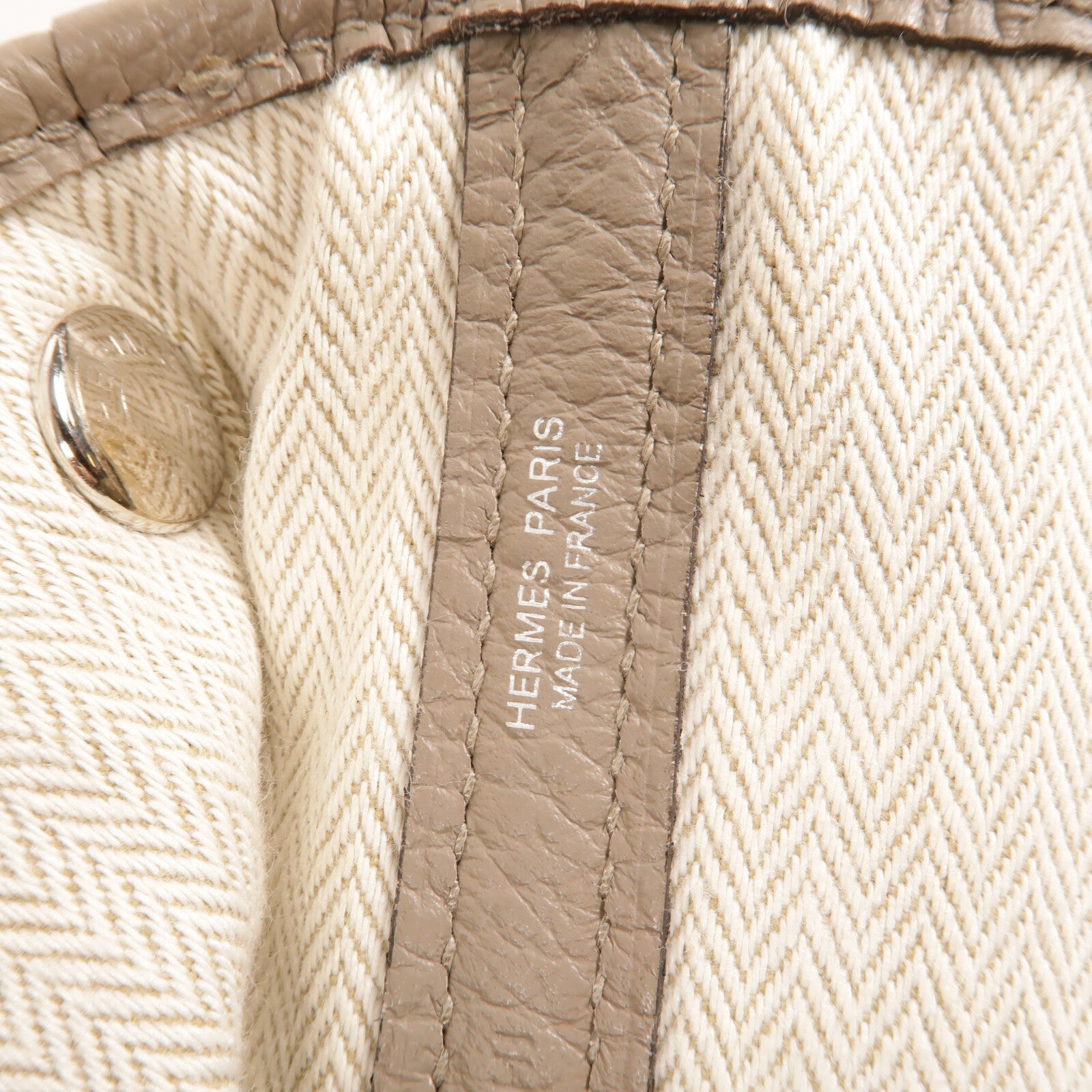 HERMES Negonda皮革Garden Party PM手挽袋Gris Asphalte