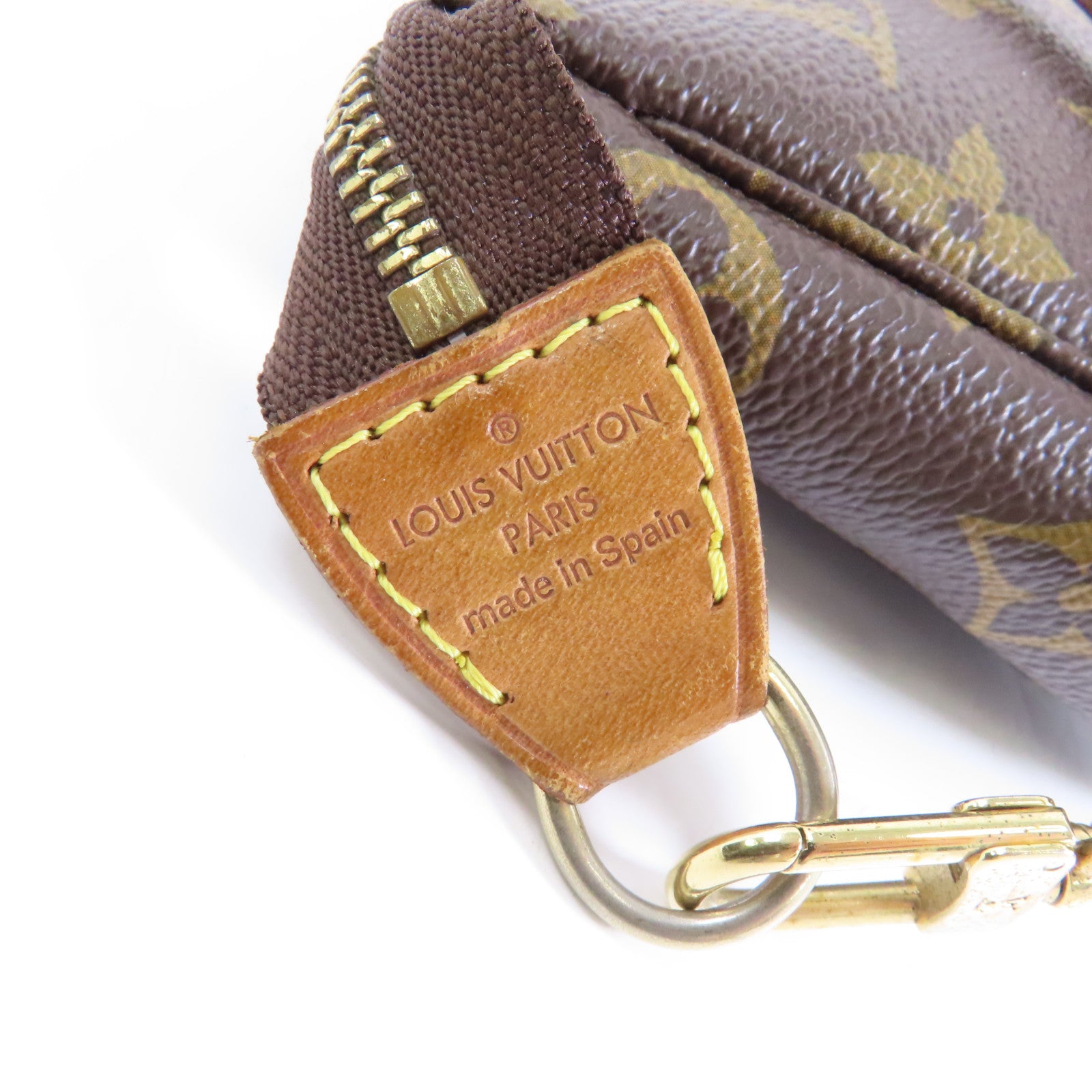 LOUIS VUITTON Monogram Pochette Accessoires金扣手挽袋啡色