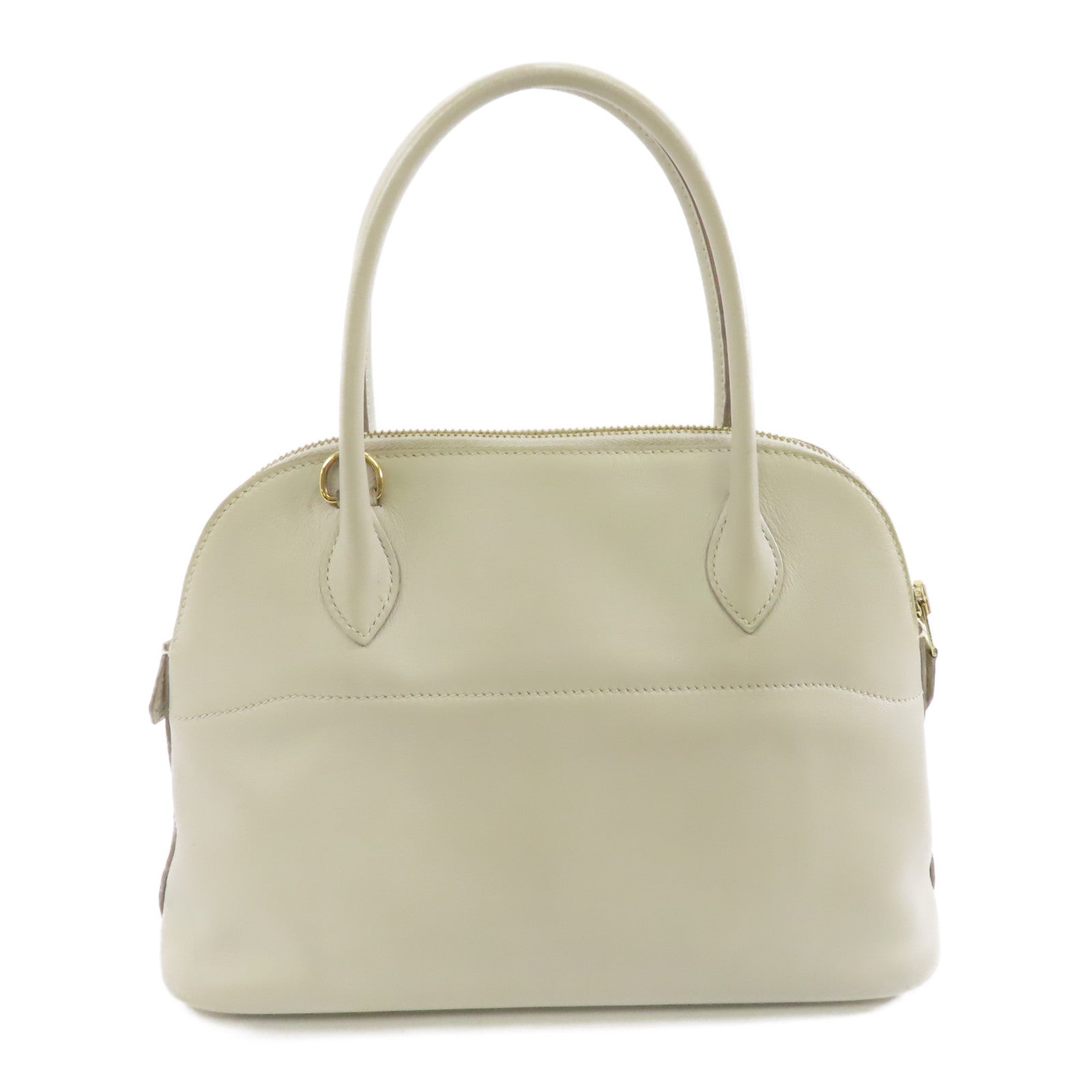 HERMES Swift皮革Bolide 27金扣手挽肩背兩用袋Gris Perle/灰色