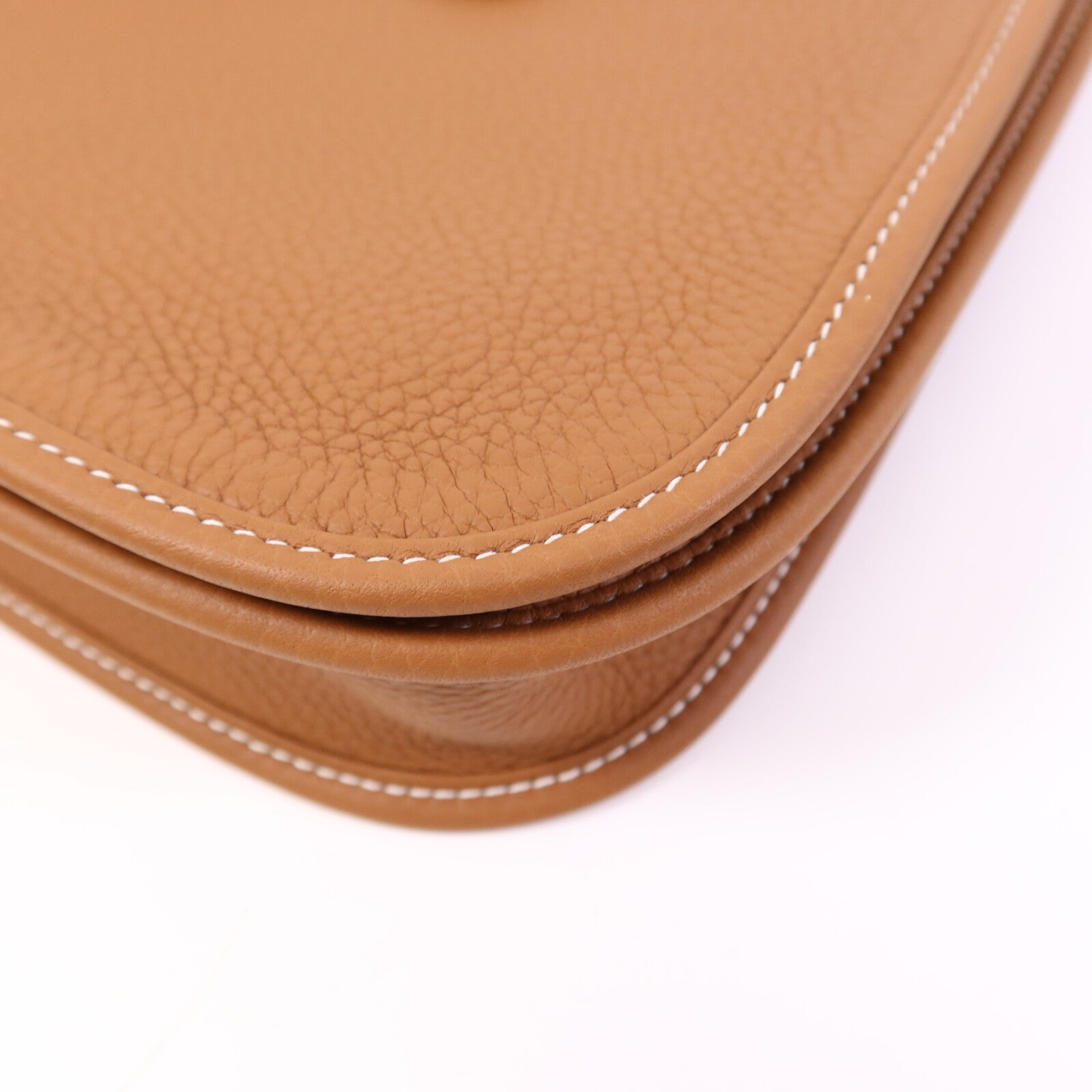 HERMES Clemence皮革Evelyne 23銀扣肩背袋Gold