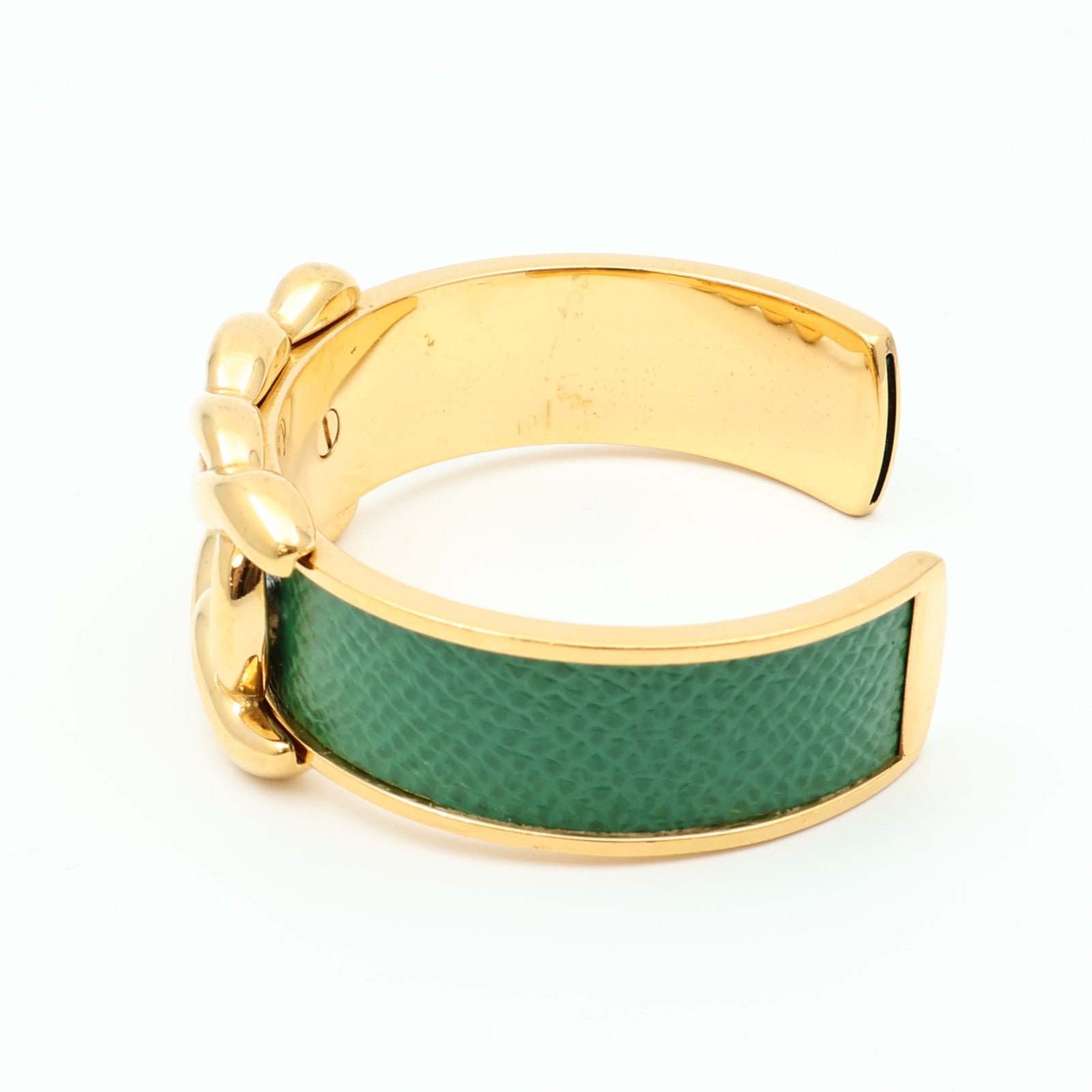 HERMES Epsom皮革Vintage Knot Bangle金屬手鐲