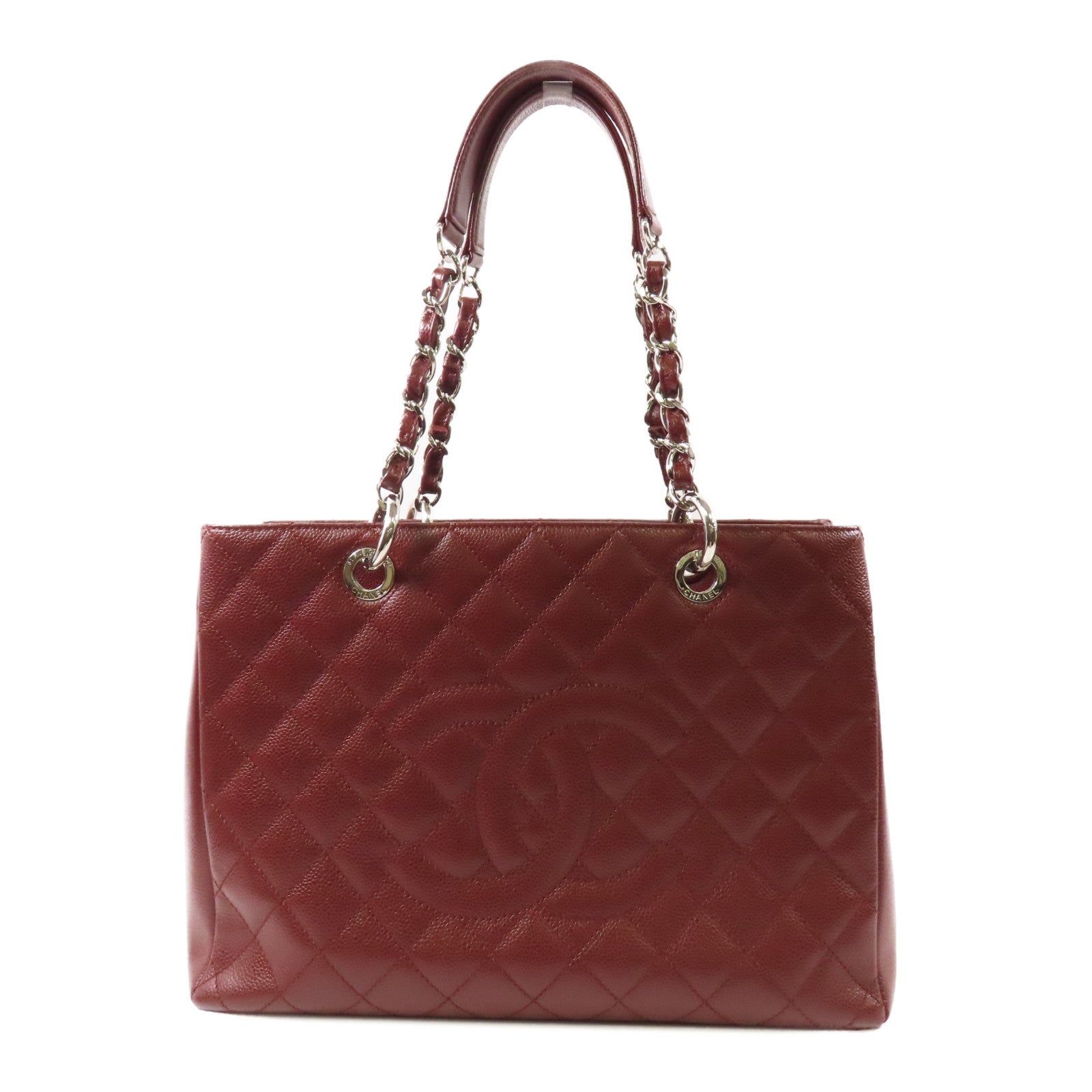CHANEL 牛皮皮革Grand Shopping Tote Bag GST銀扣肩背袋