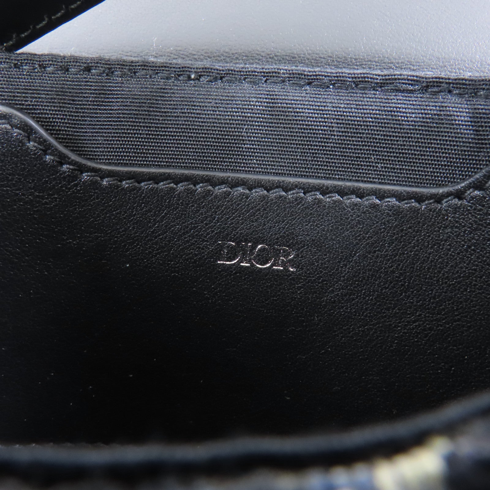 Dior 帆布Nano Pouch銀扣肩背袋藍色