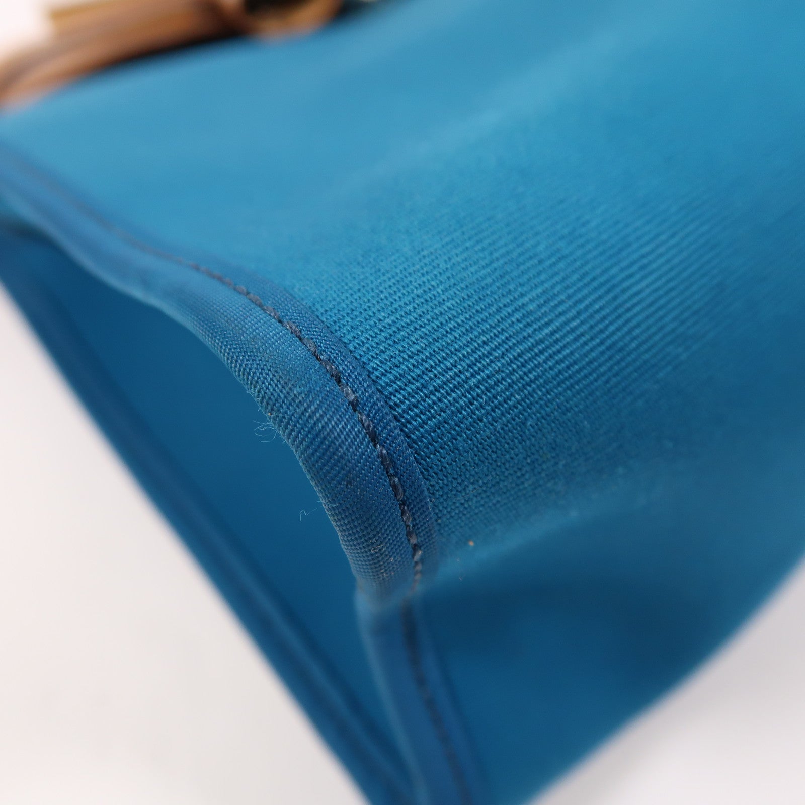 HERMES 帆布Herbag PM銀扣手挽肩背兩用袋Bleu Aztequ