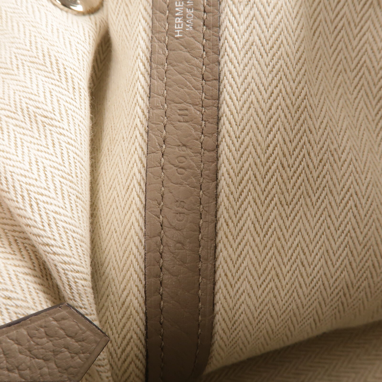 HERMES Negonda皮革Garden Party PM手挽袋Gris Asphalte