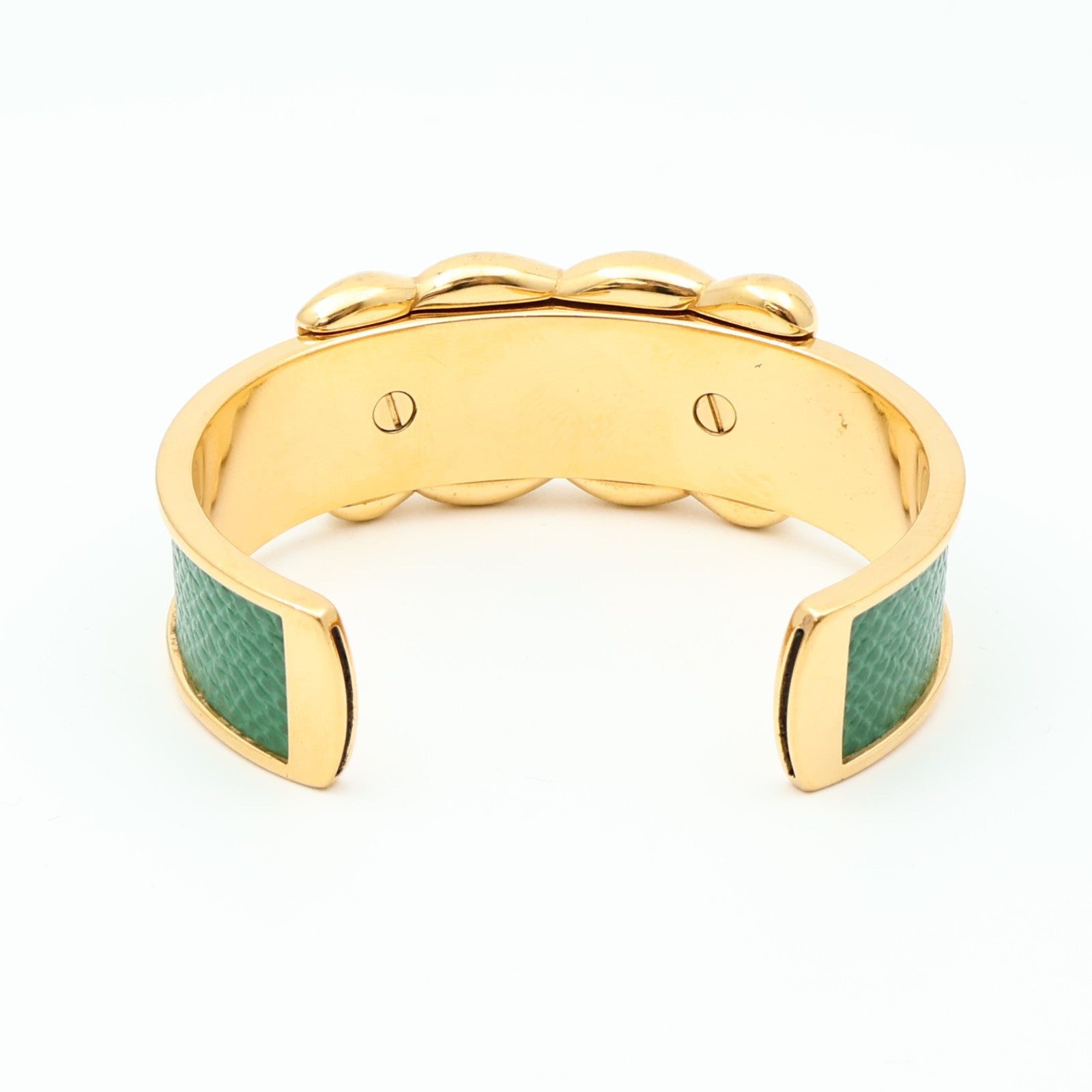 HERMES Epsom皮革Vintage Knot Bangle金屬手鐲