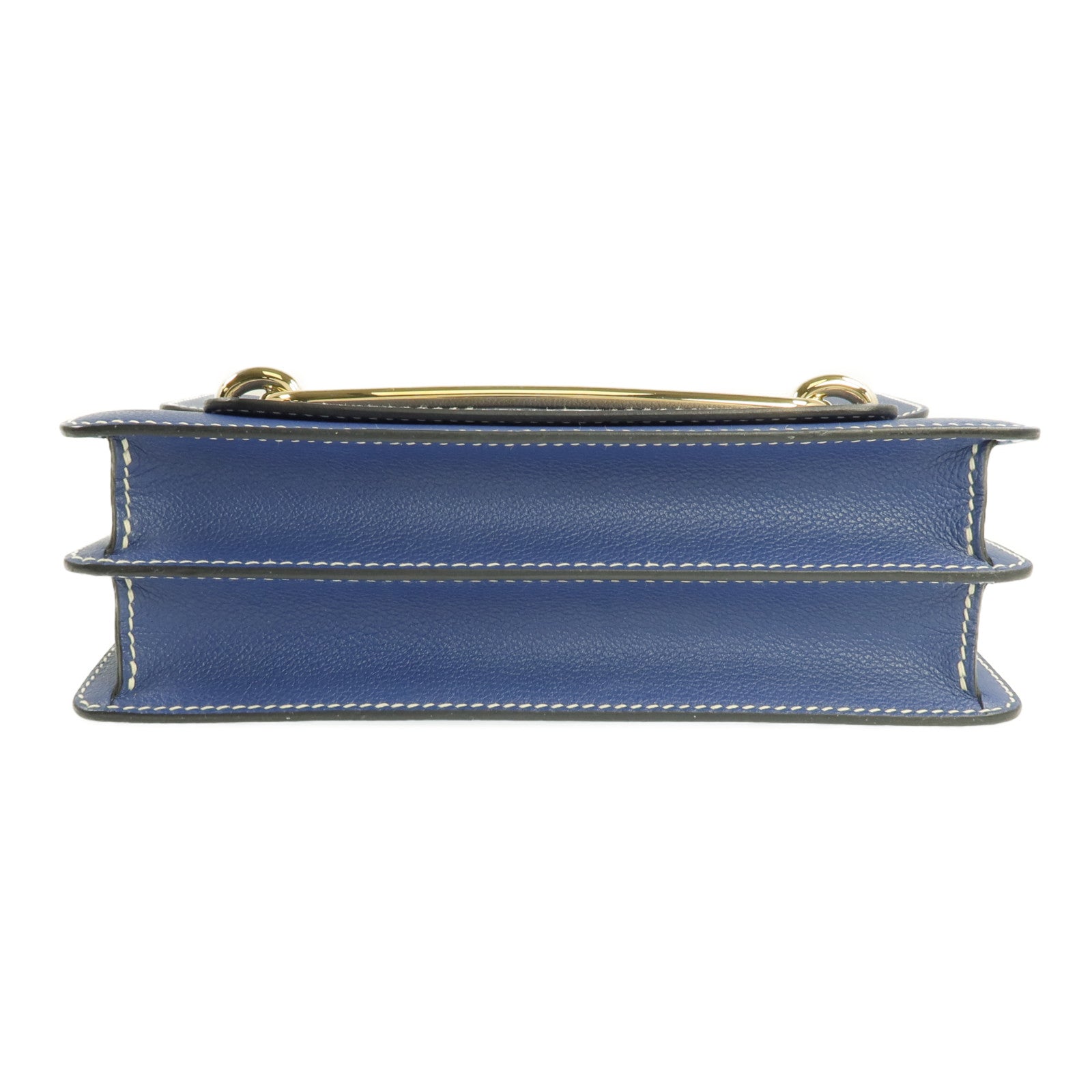 HERMES Evercolor皮革Roulis 23金扣肩背袋Bleu Brighton