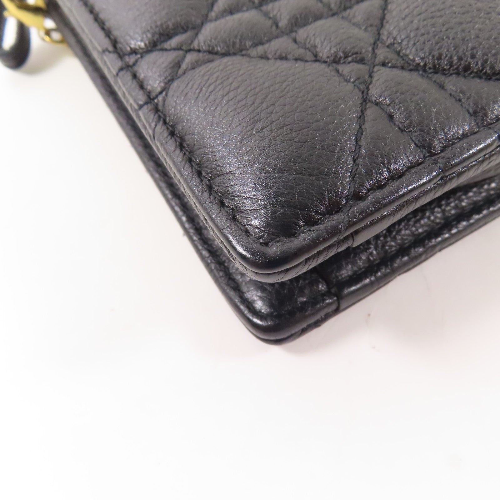 Dior 皮革Chain Shoulder金扣鏈帶肩背袋黑色