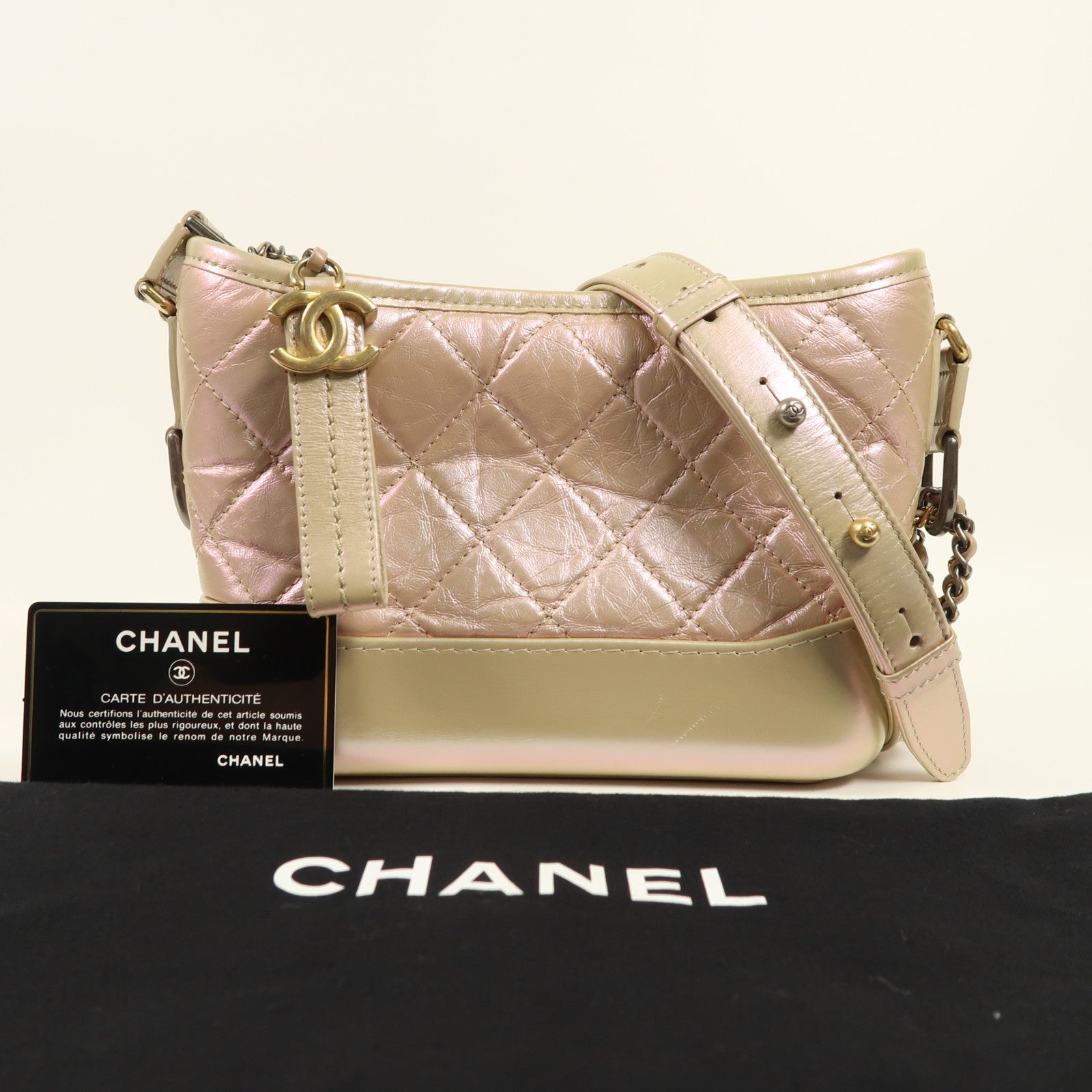 CHANEL 牛皮皮革Gabrielle鏈帶肩背袋