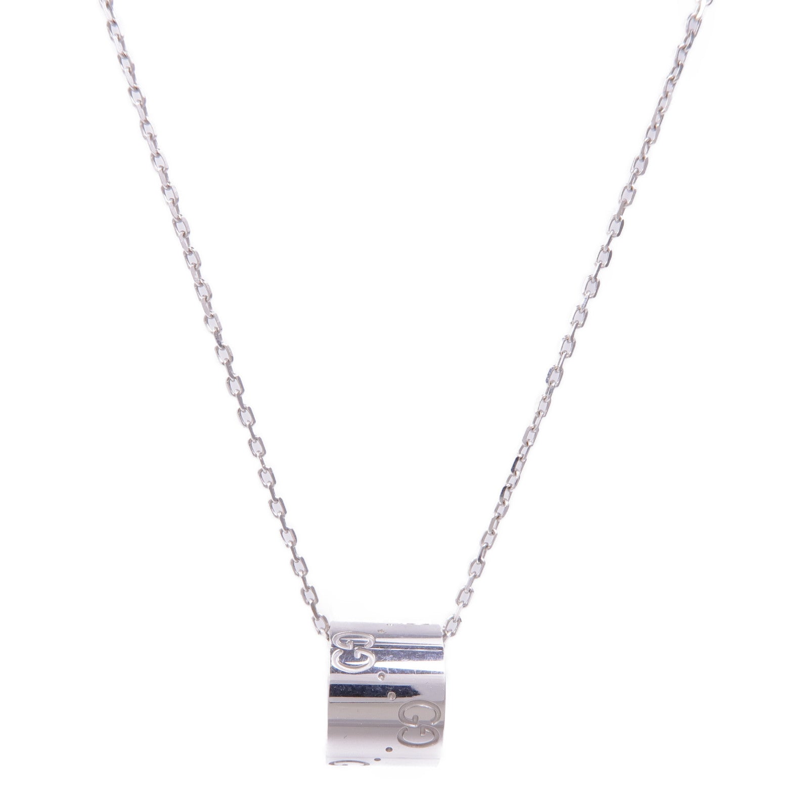 GUCCI GG Necklace 18K White Gold