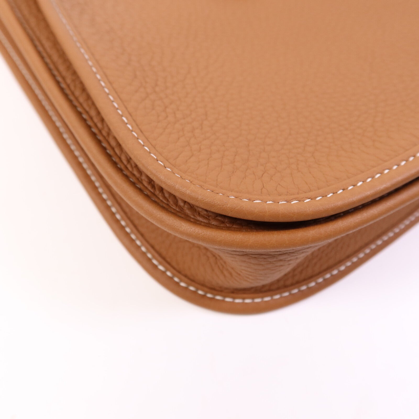HERMES Clemence皮革Evelyne 23銀扣肩背袋Gold