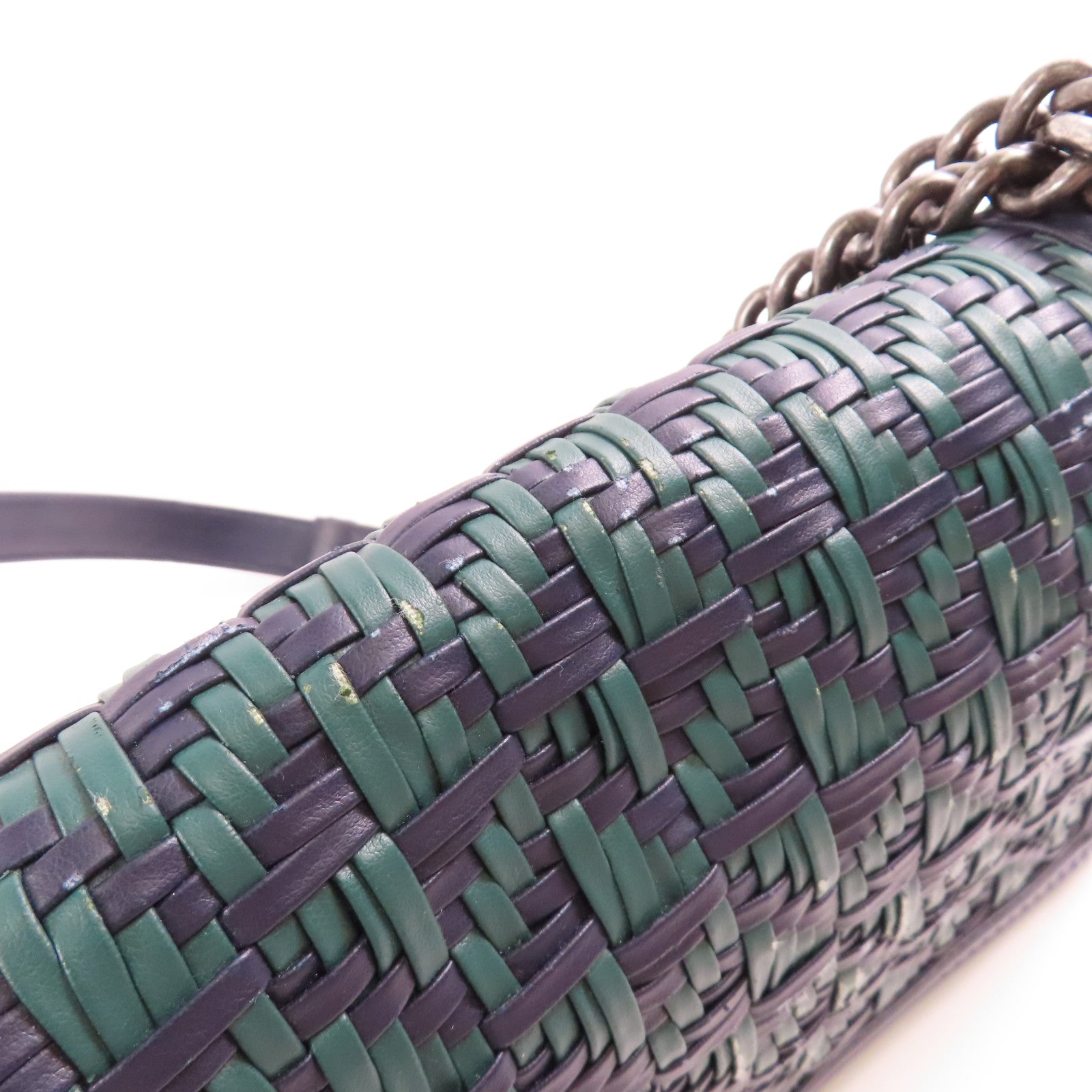 CHANEL 【激減優惠】牛皮皮革Boy 25銀扣鏈帶肩背袋