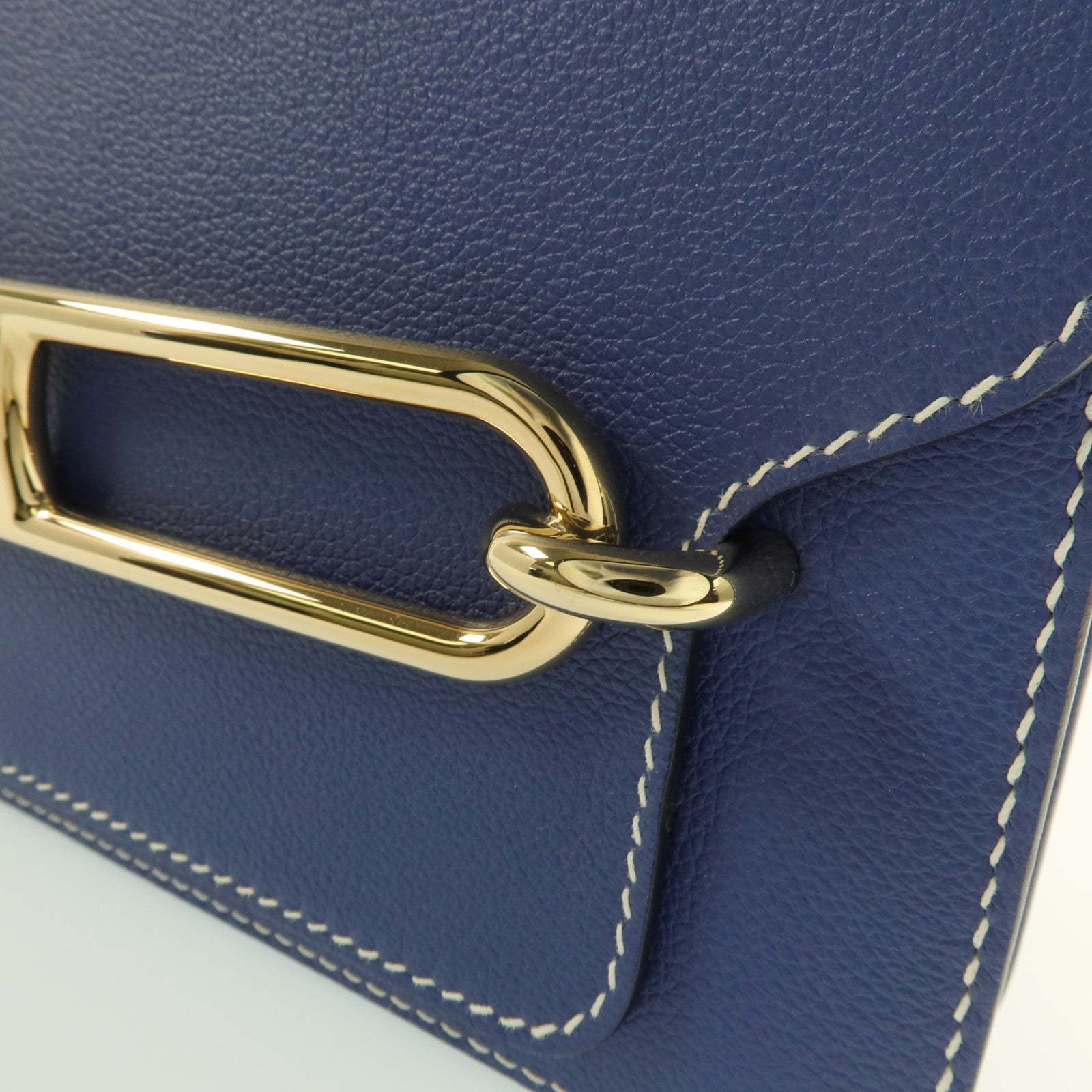 HERMES Evercolor皮革Roulis 23金扣肩背袋Bleu Brighton