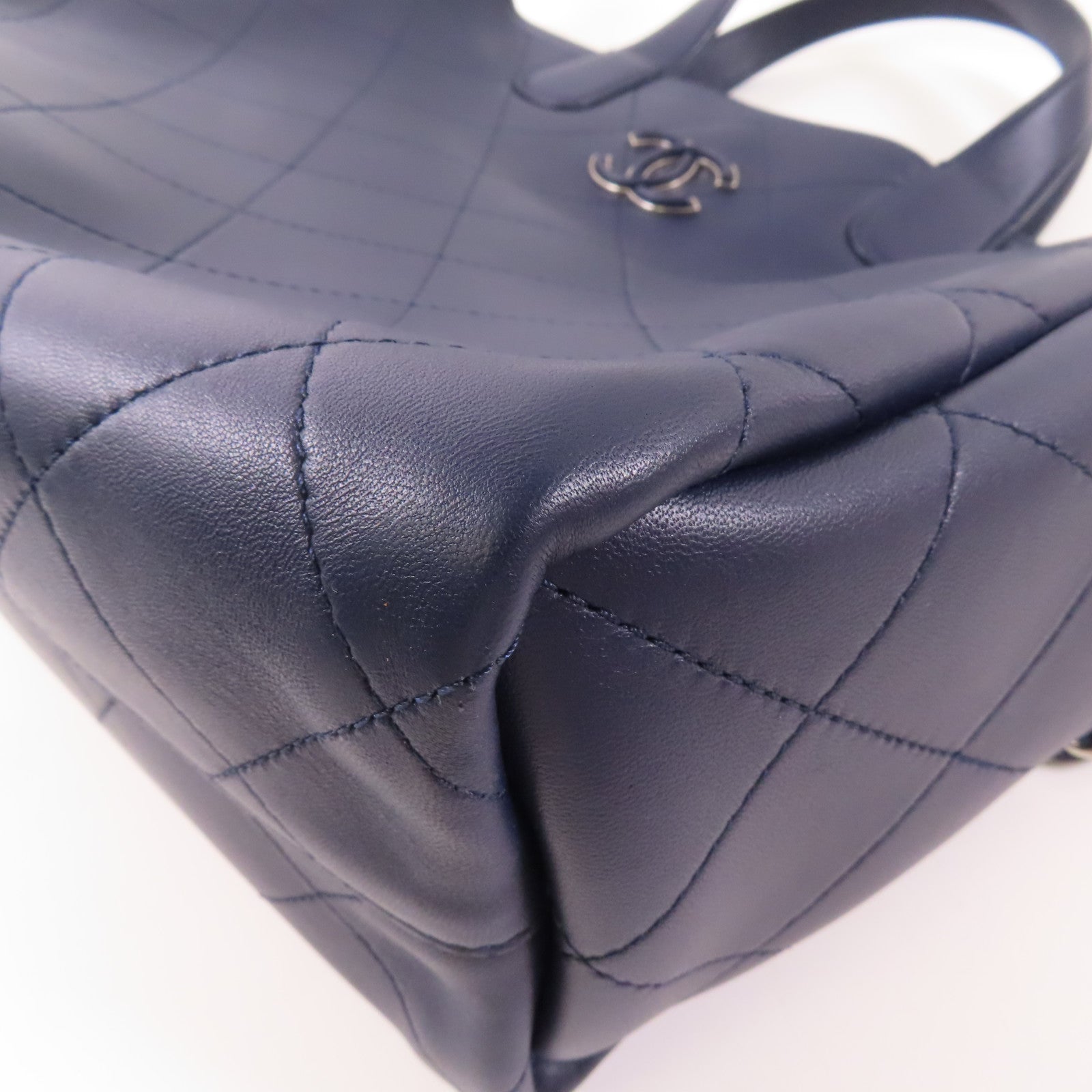 CHANEL 牛皮皮革2 Way Shoulder Bag銀扣手挽肩背兩用袋