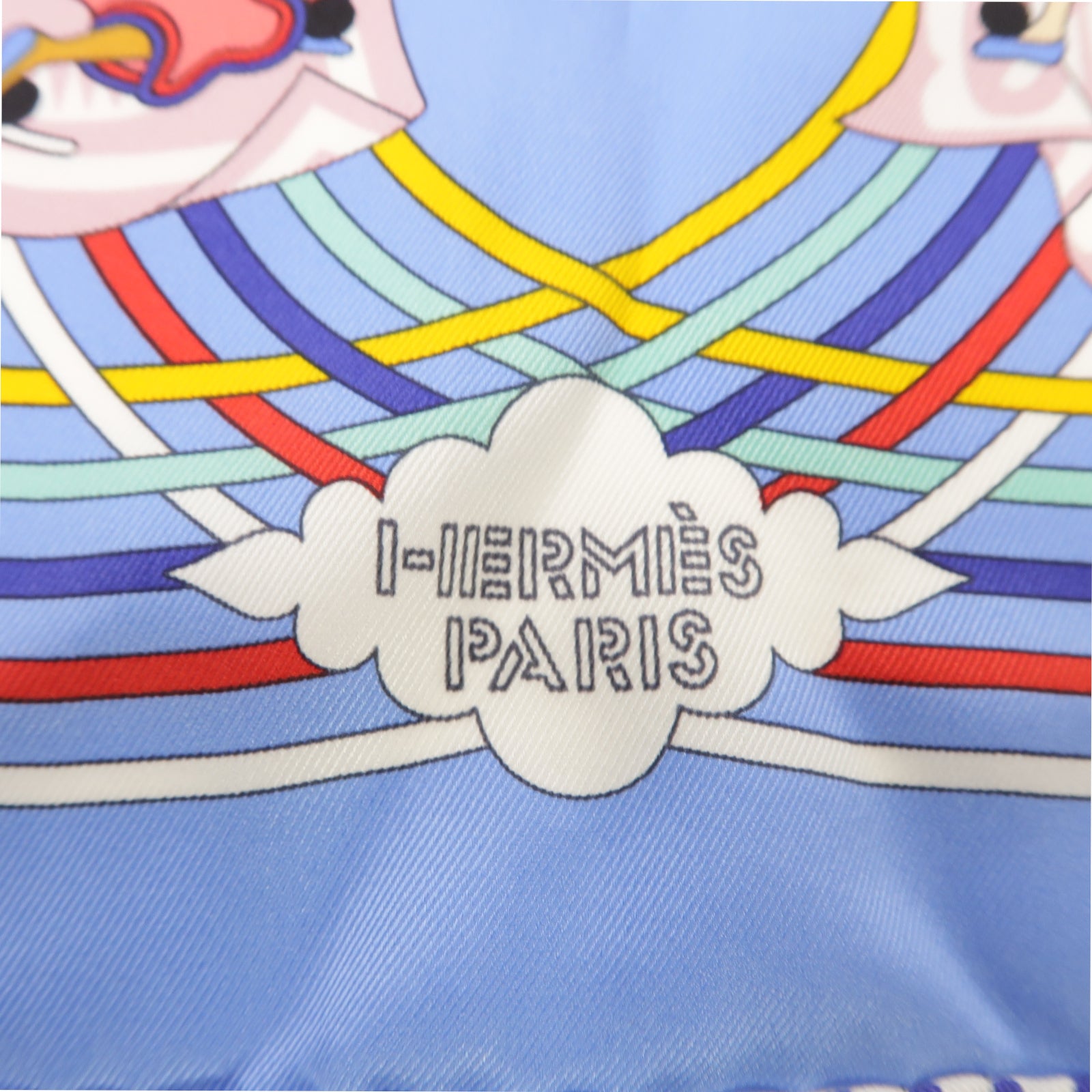 HERMES 【激減優惠】絲質Scarf絲巾淺藍色/彩色