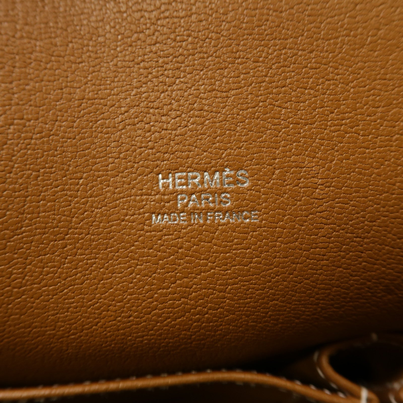 HERMES Clemence皮革Jypsiere 31銀扣肩背袋經典駝色