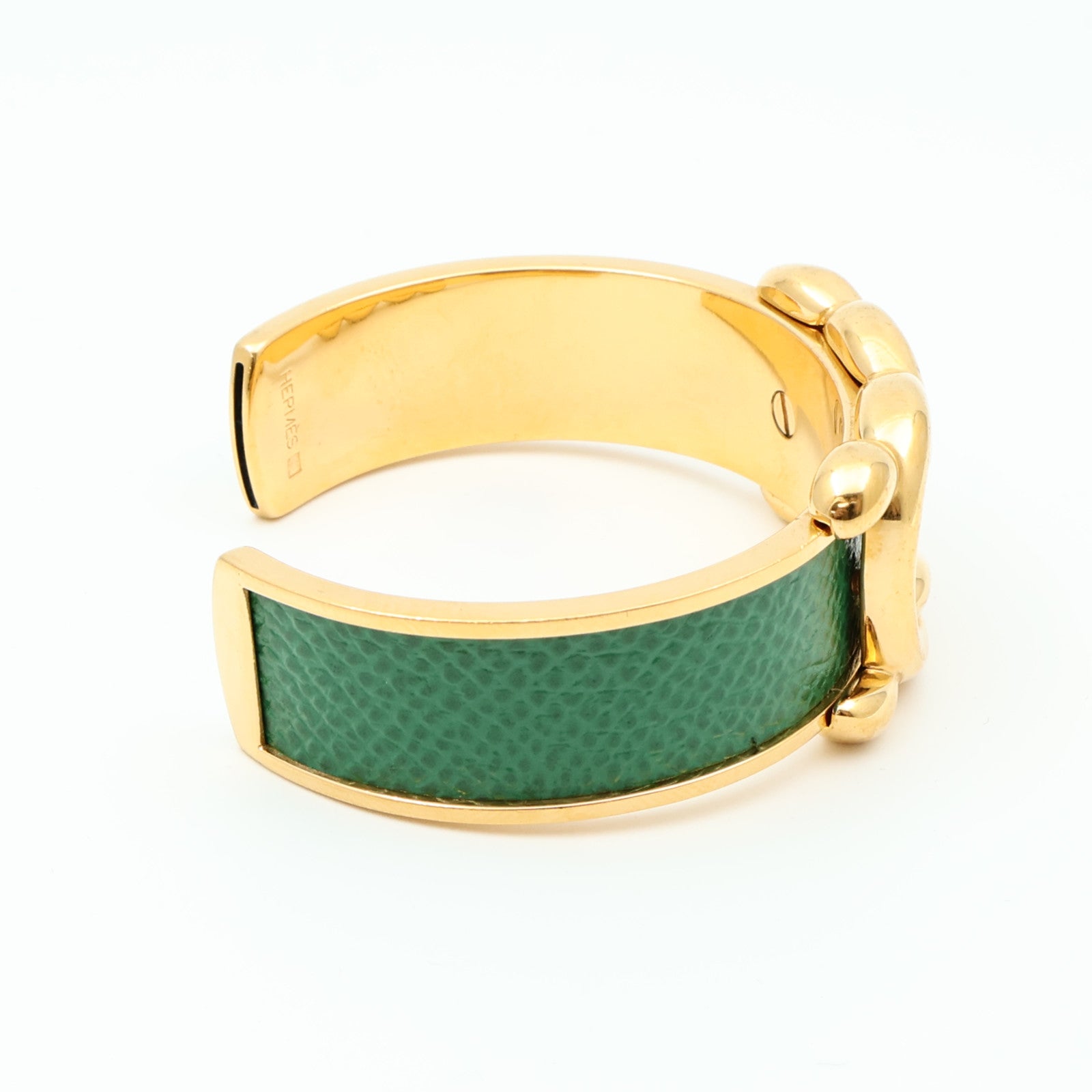 HERMES Epsom皮革Vintage Knot Bangle金屬手鐲