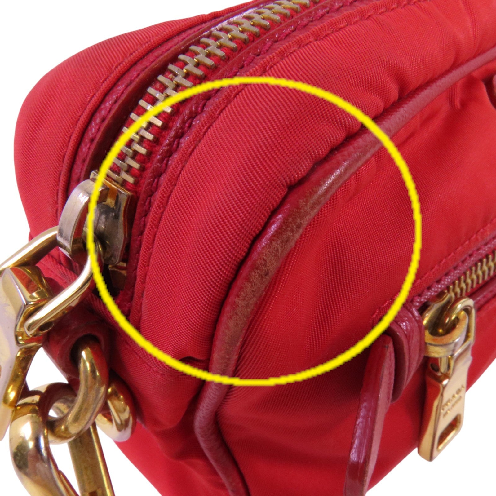 PRADA 尼龍Shoulder Bag金扣肩背袋