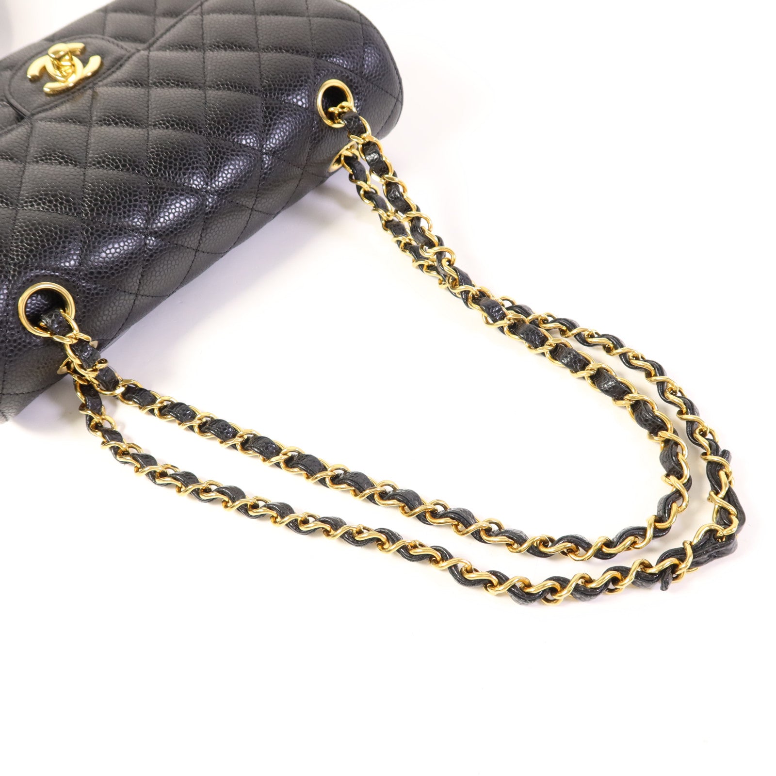 CHANEL 牛皮皮革Classic 23 Flap Bag金扣鏈帶肩背袋