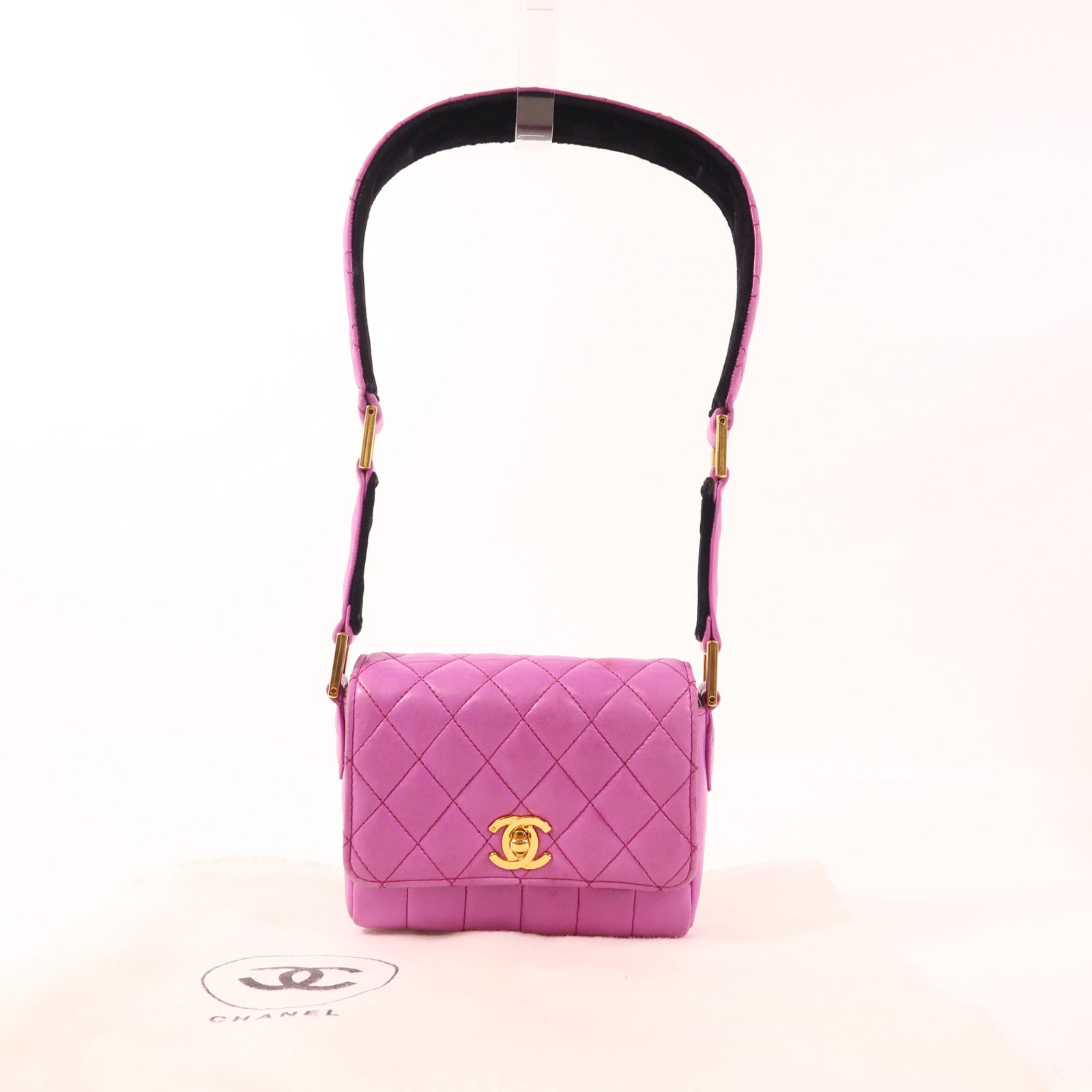CHANEL 【激減優惠】牛皮皮革Shoulder Bag金扣肩背袋