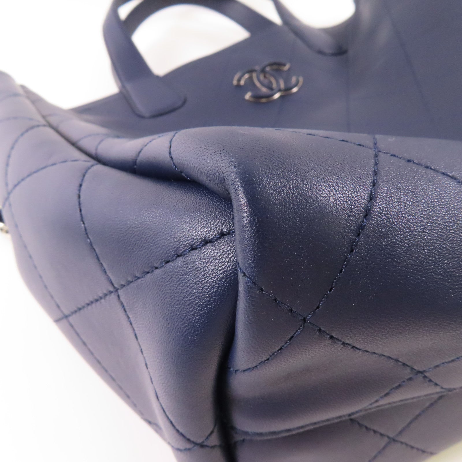 CHANEL 牛皮皮革2 Way Shoulder Bag銀扣手挽肩背兩用袋