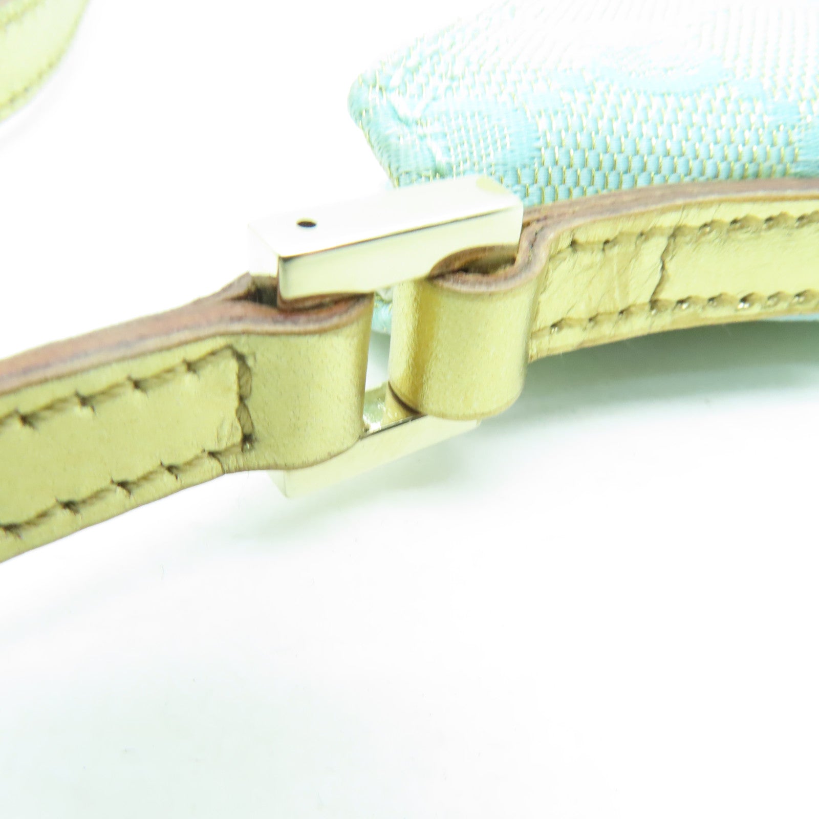 GUCCI 帆布Shoulder Bag金扣肩背袋藍色/金色