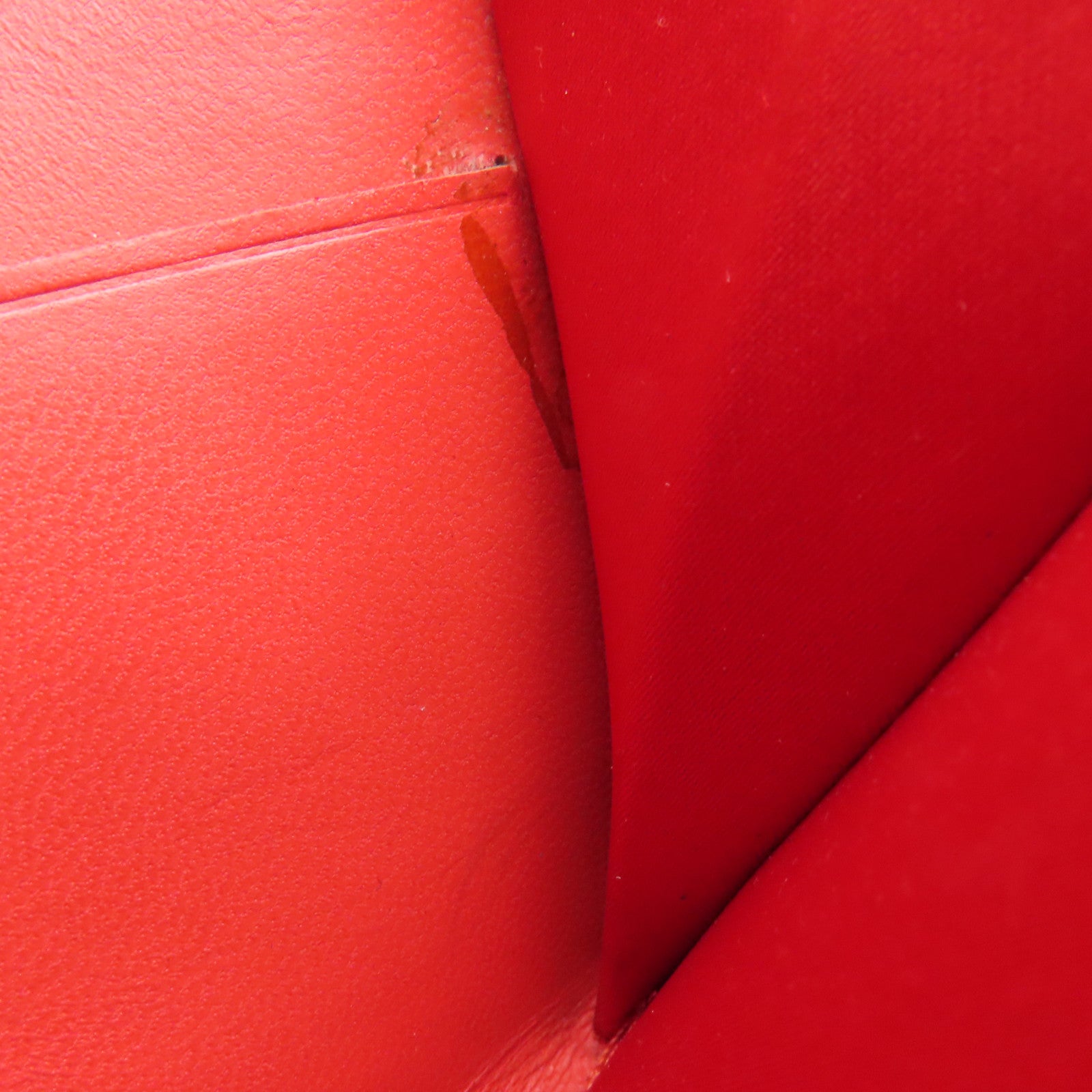 CHANEL Sheepskin Leather Long Wallet Silver Buckle Long Wallet Red