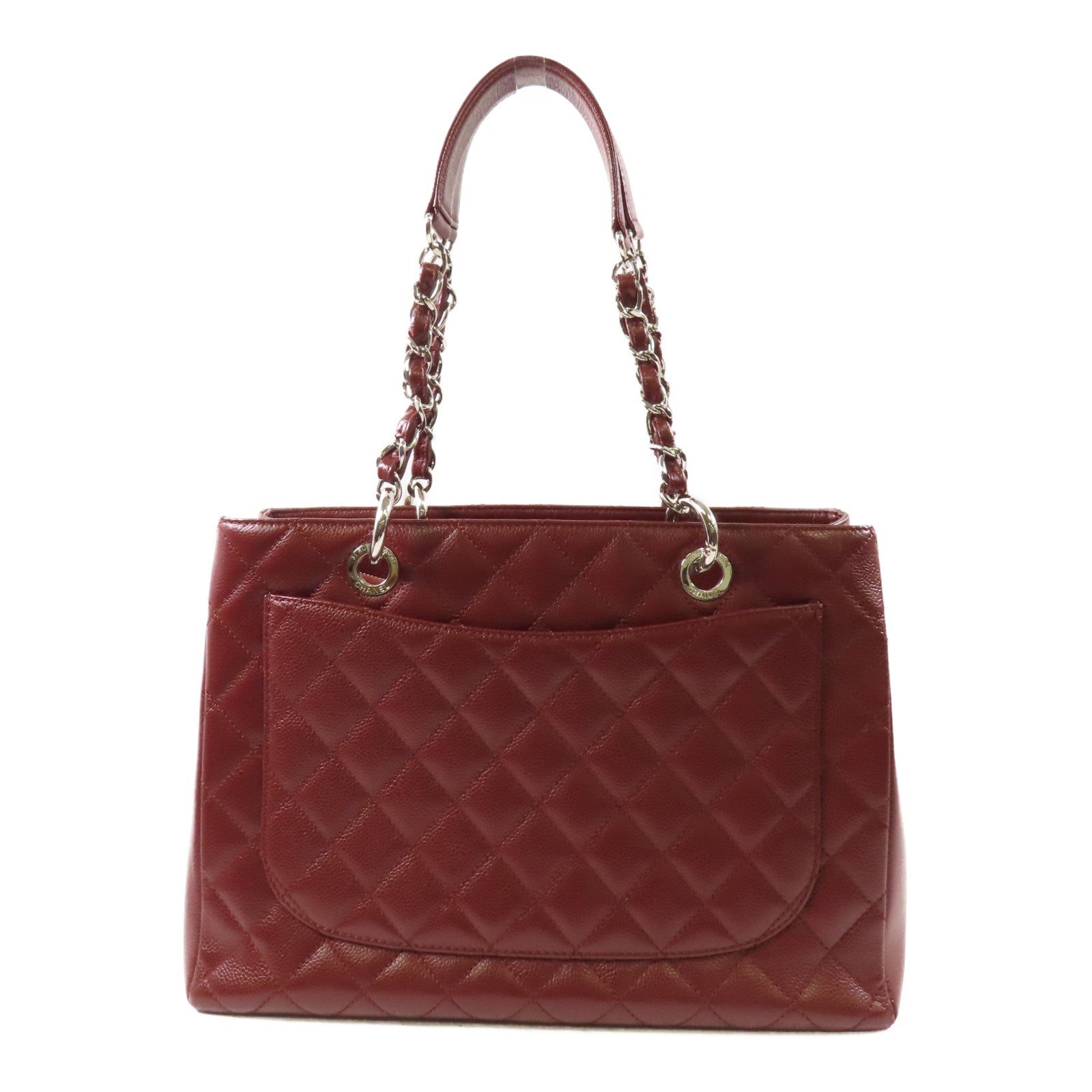CHANEL 牛皮皮革Grand Shopping Tote Bag GST銀扣肩背袋