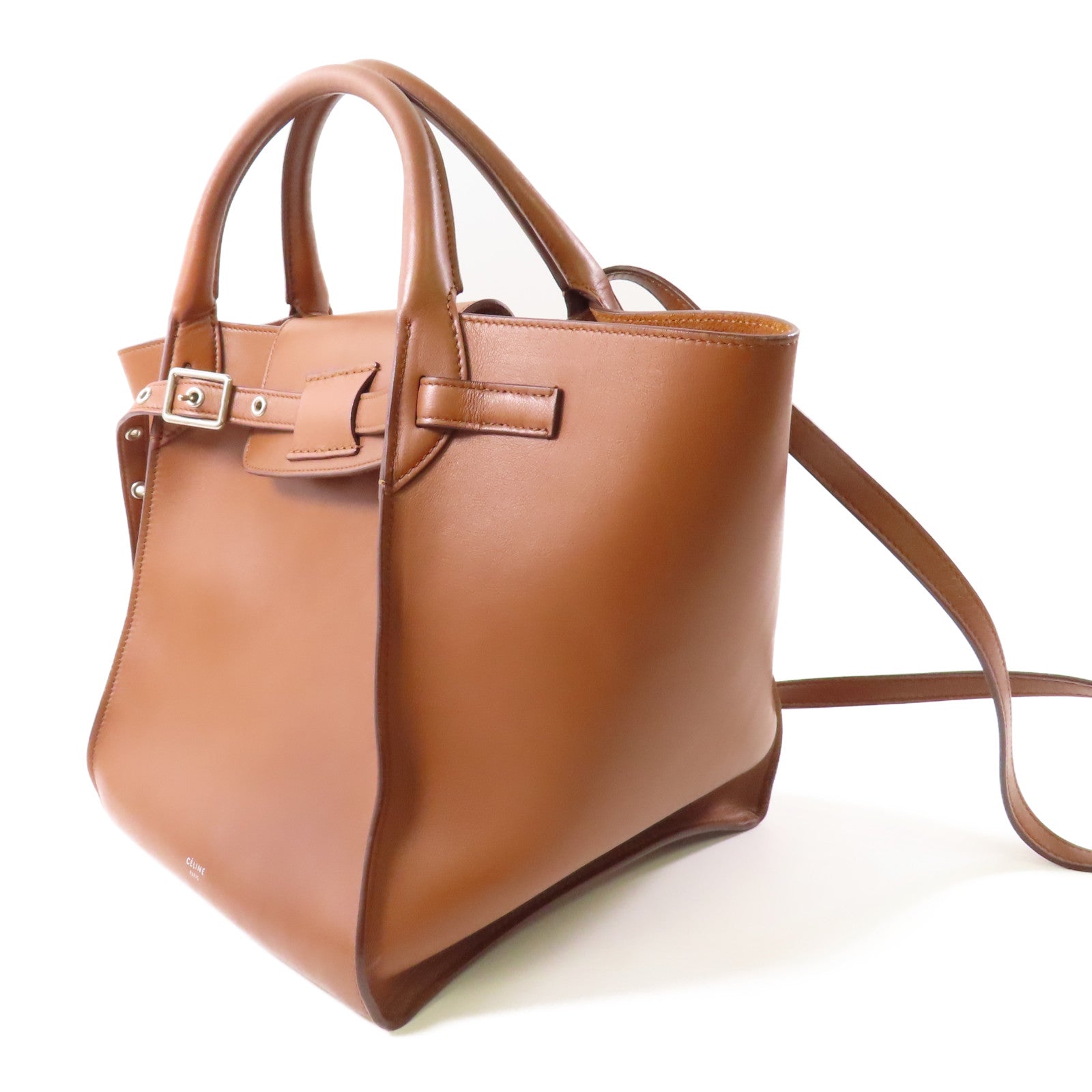 CELINE 牛皮皮革Big Bag銀扣手挽肩背兩用袋