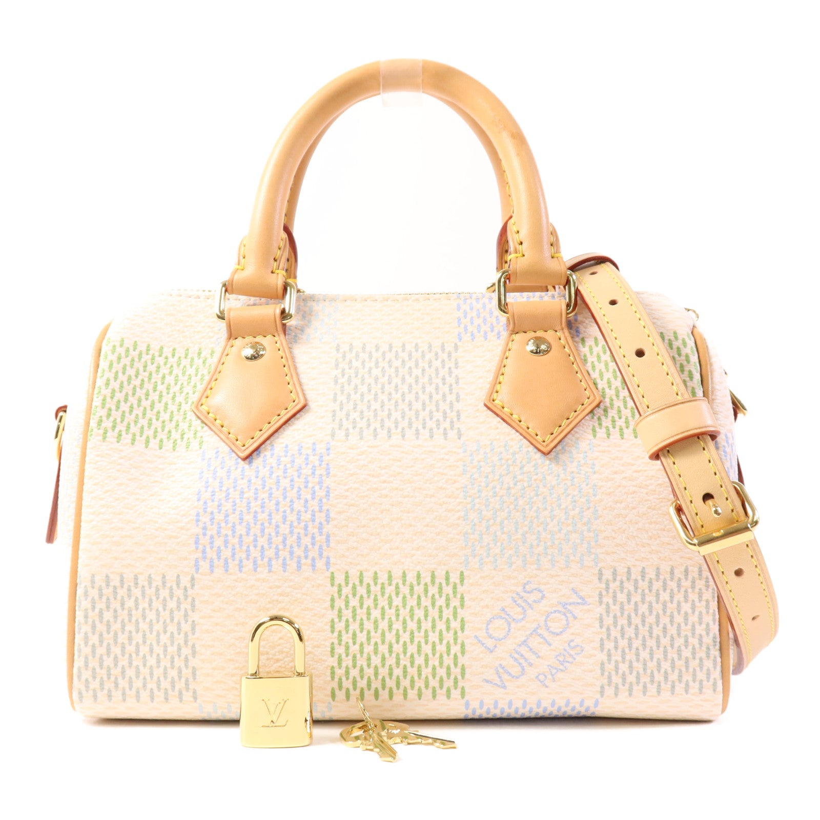 LOUIS VUITTON Damier Giant Speedy Bandouliere 20金扣手挽肩背兩用袋