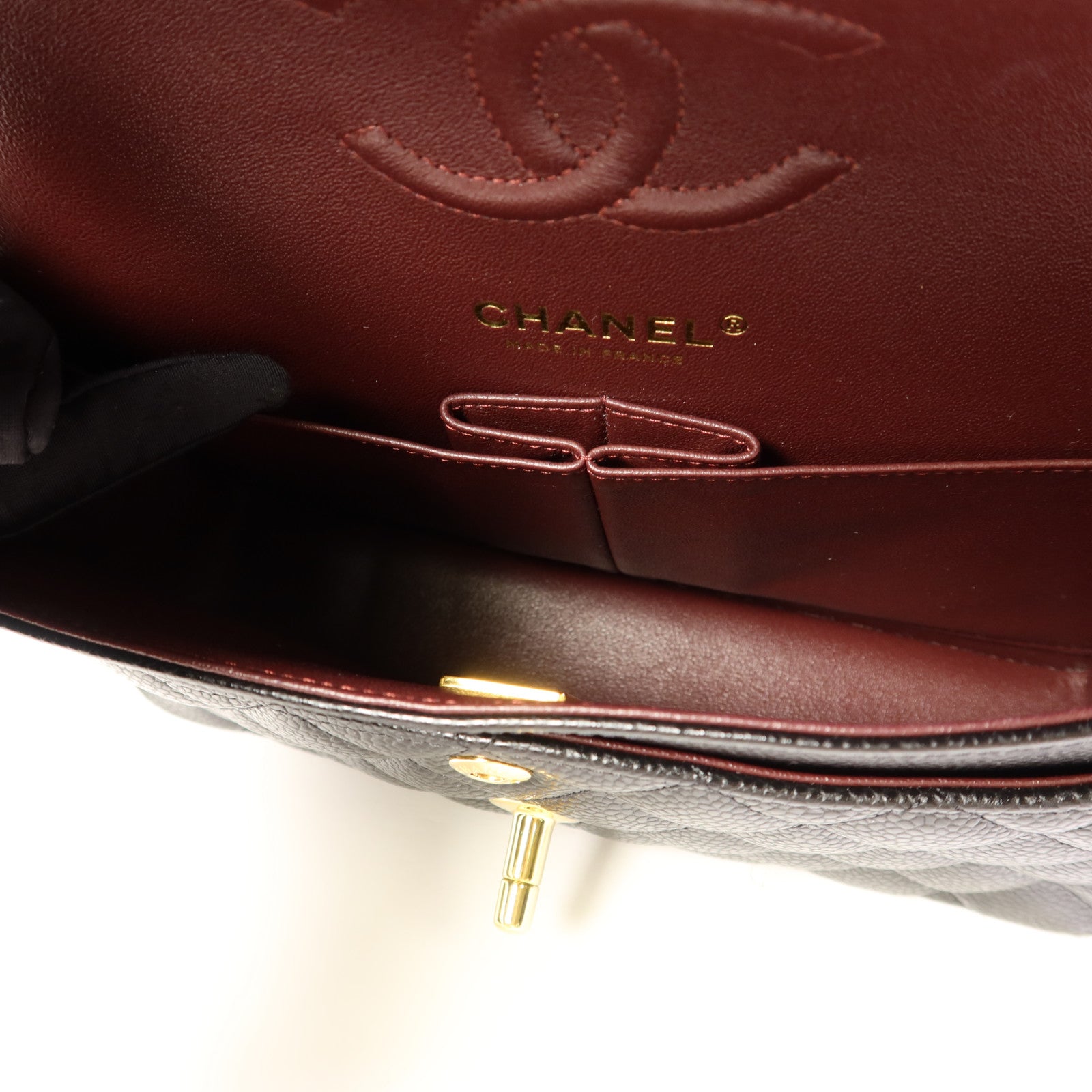 CHANEL 牛皮皮革Classic 23 Flap Bag金扣鏈帶肩背袋