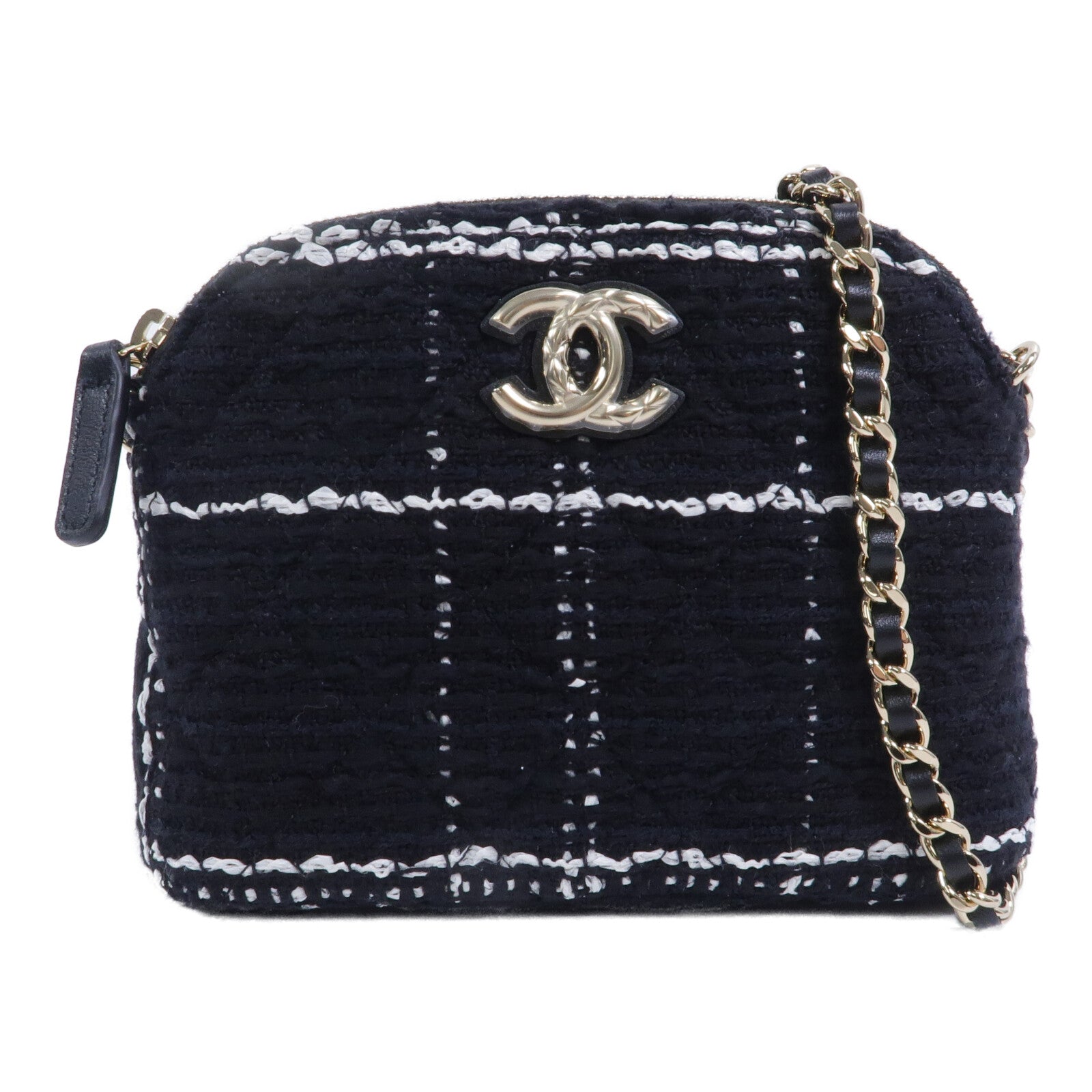 CHANEL 粗花呢Chain Shoulder鏈帶肩背袋