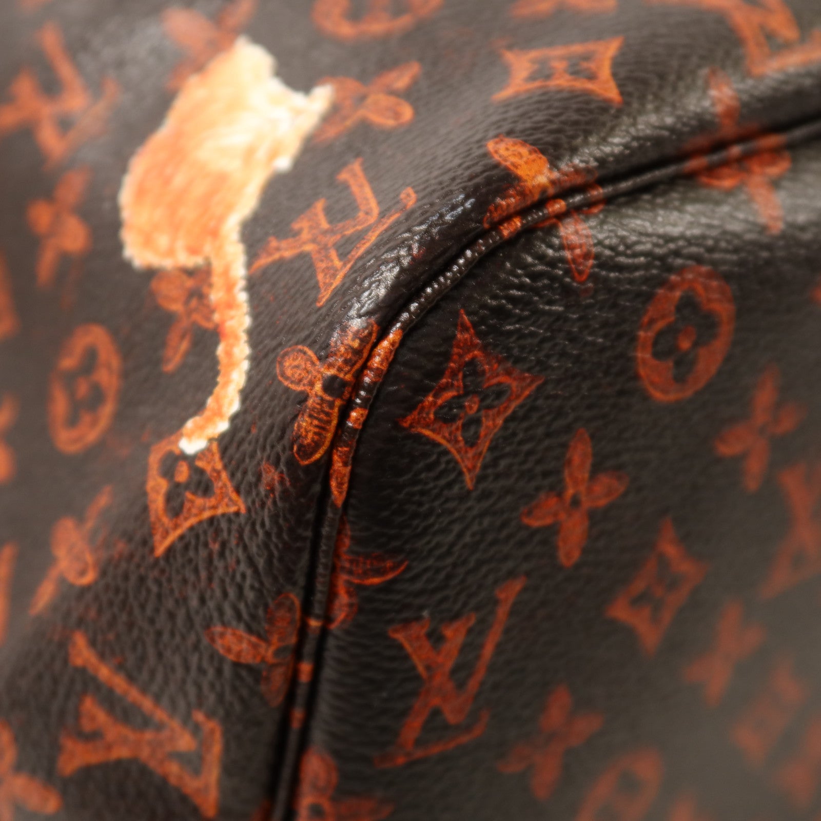 LOUIS VUITTON Catgram Neverfull MM金扣肩背袋