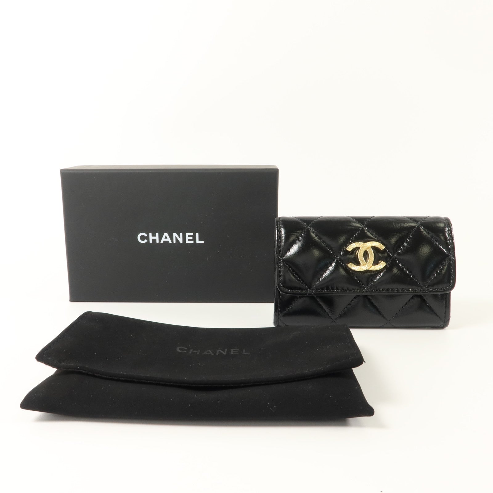 CHANEL 羊皮皮革Card Holder金扣卡片套