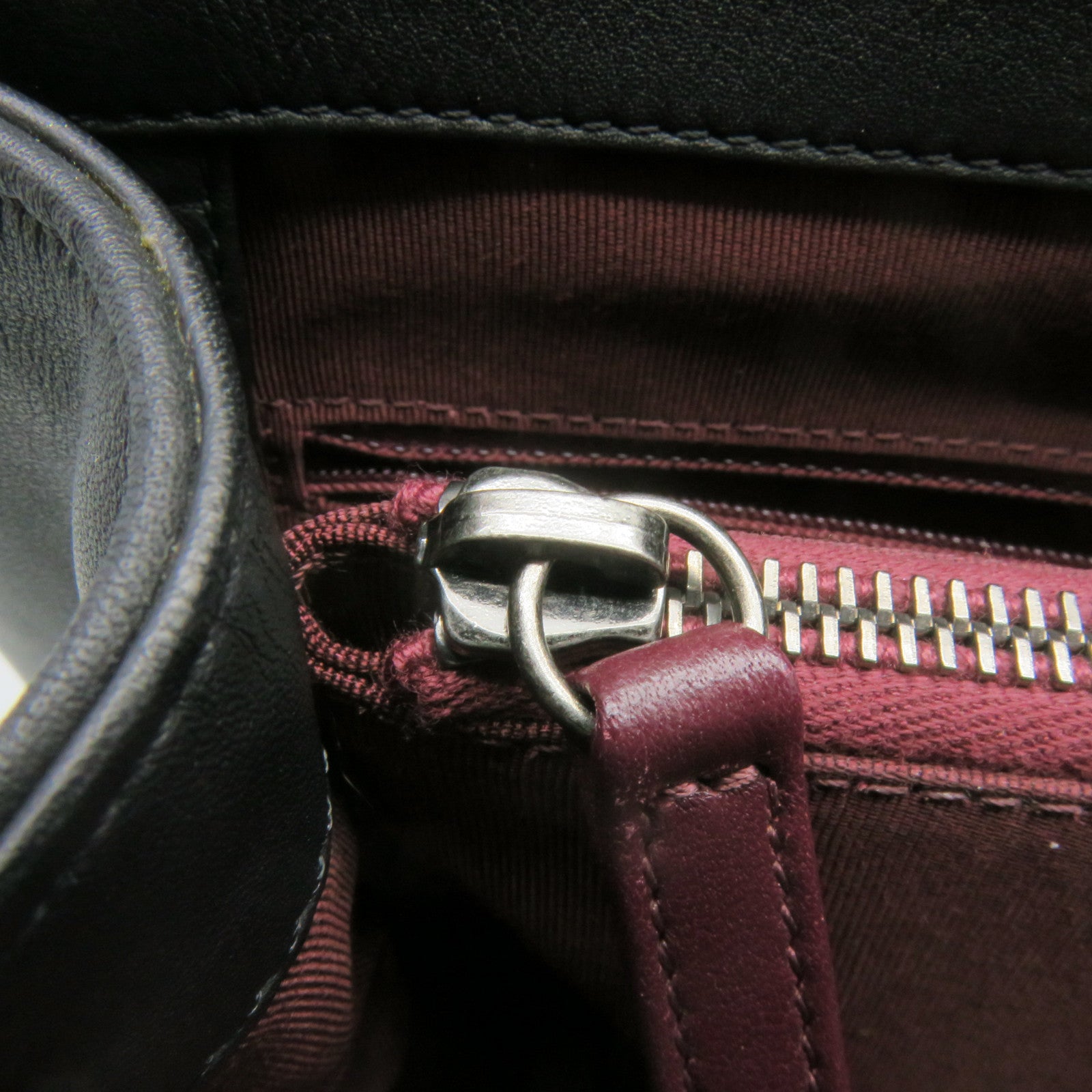 CHANEL 斜紋羊皮皮革Tote Bag銀扣肩帶袋黑色