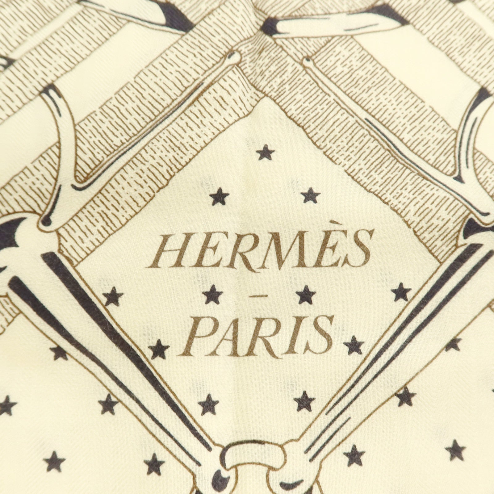 HERMES 羊絨/絲質Tatouages Marins Bandana Shawl 140x140cm絲巾