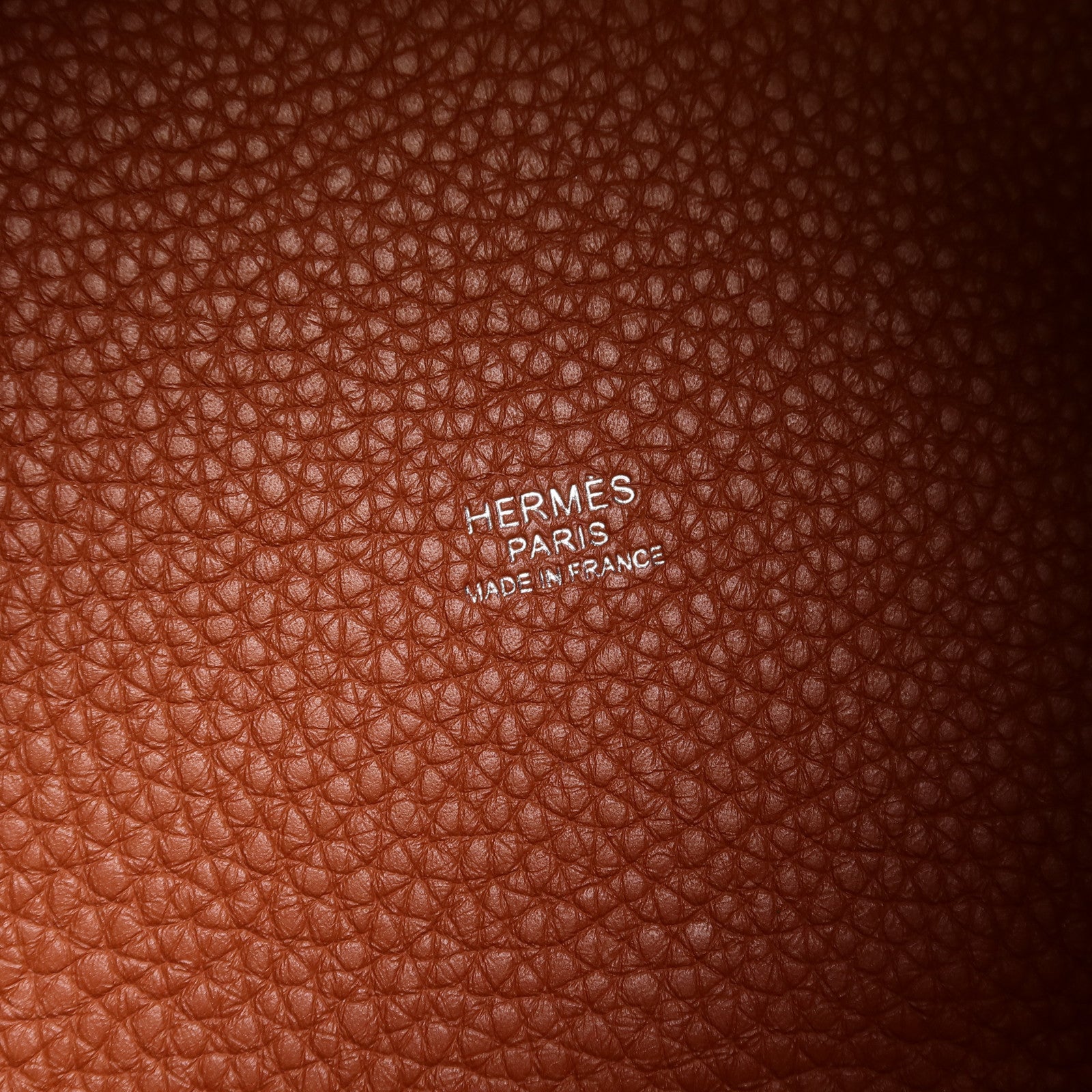 HERMES Clemence皮革Picotin PM手挽袋Cuivre/Jaune d'Or