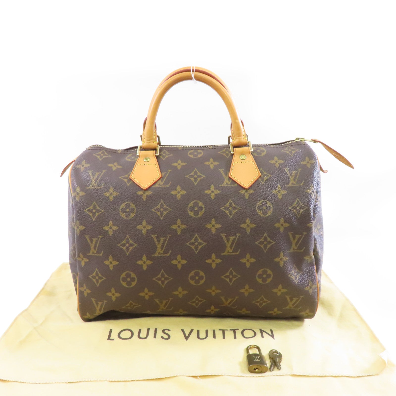 LOUIS VUITTON 【激減優惠】Monogram Speedy 30金扣手挽袋棕色