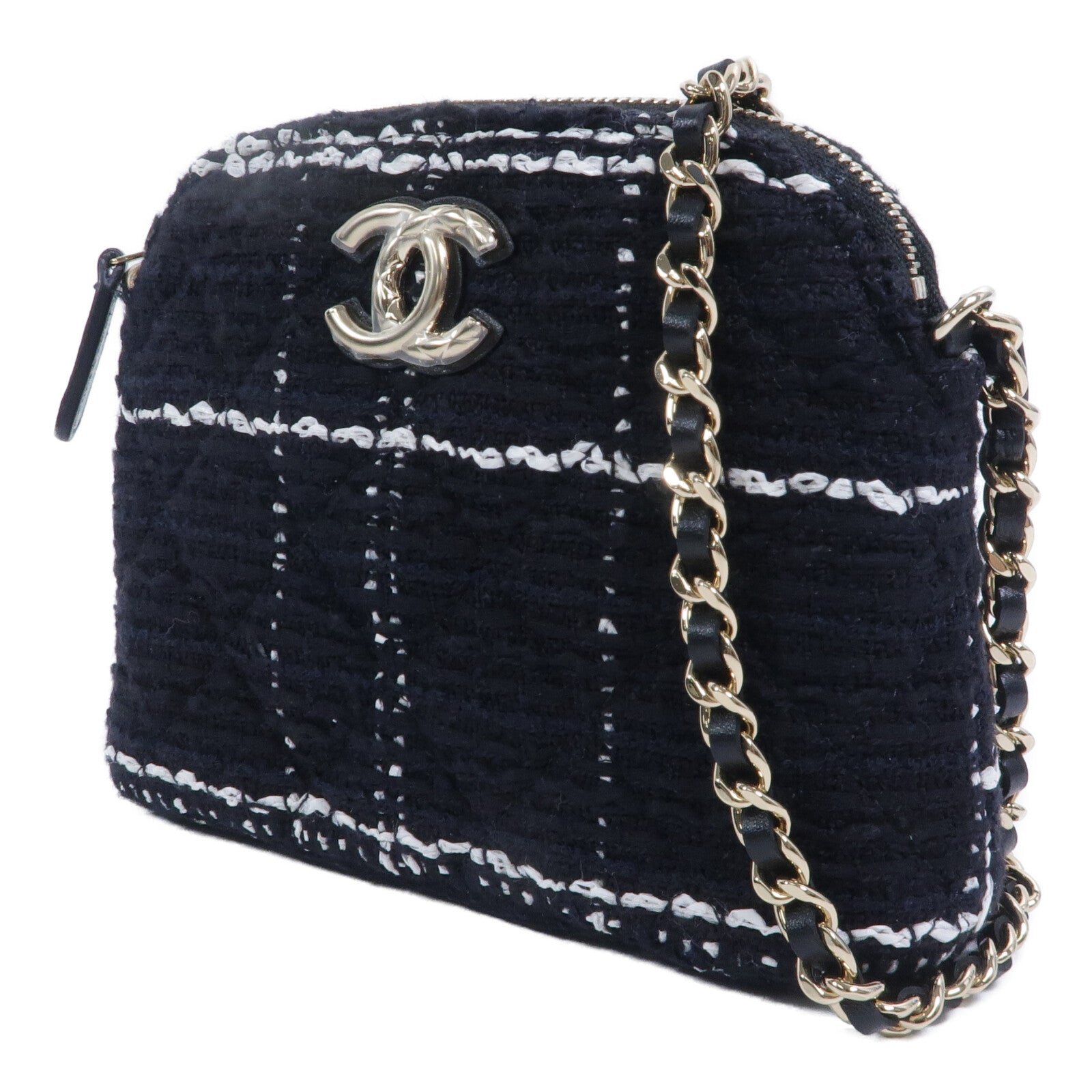 CHANEL 粗花呢Chain Shoulder鏈帶肩背袋