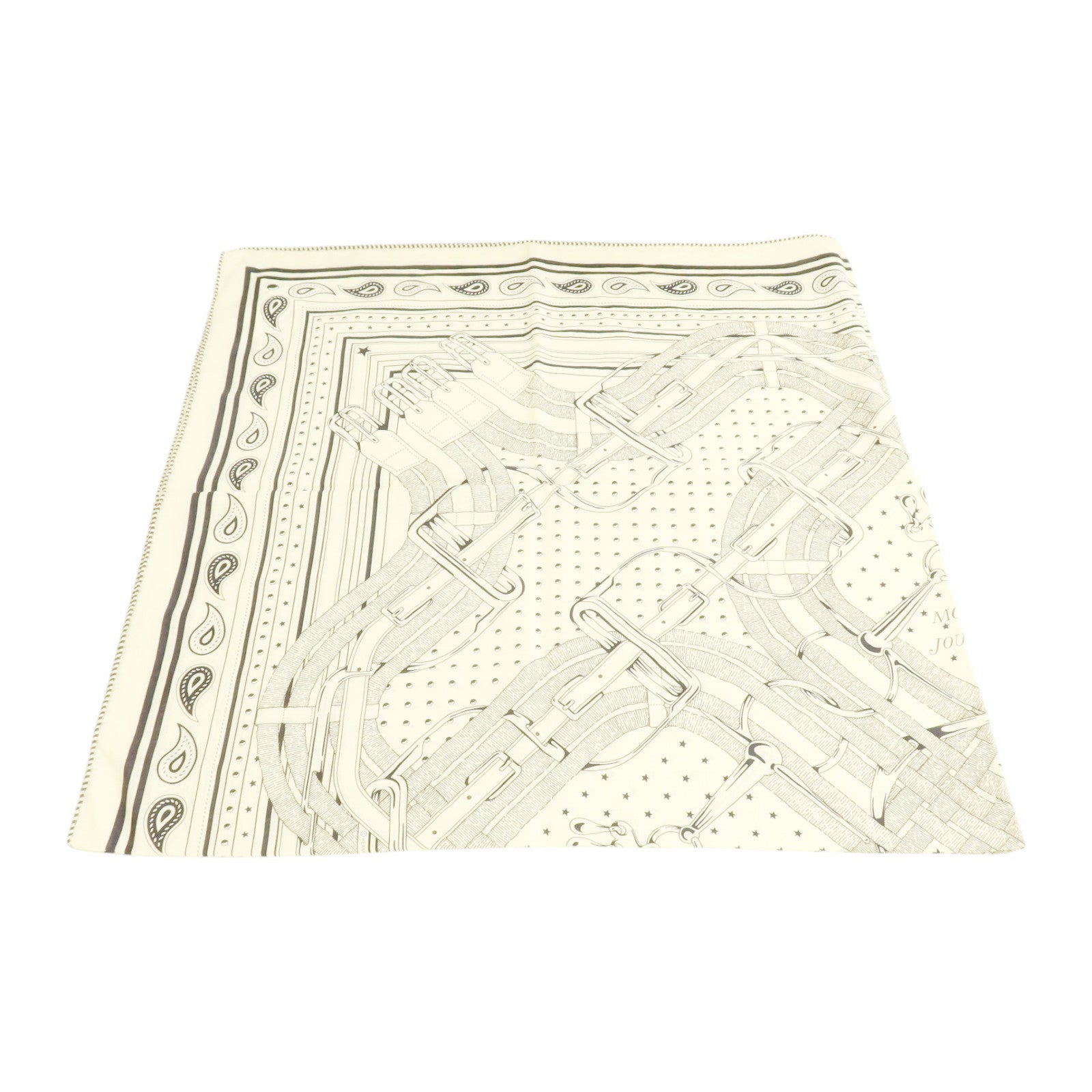 HERMES 羊絨/絲質Tatouages Marins Bandana Shawl 140x140cm絲巾