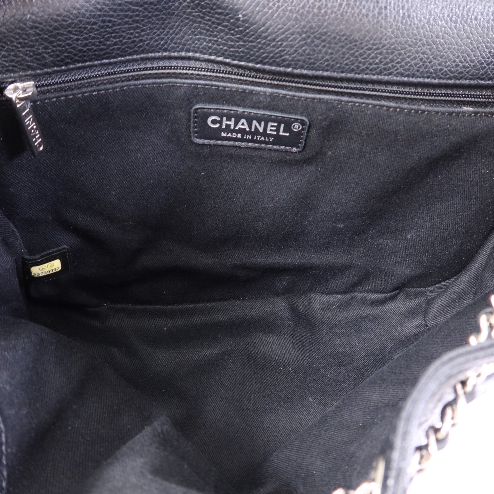 CHANEL 牛皮皮革Shoulder Bag銀扣鏈帶肩背袋