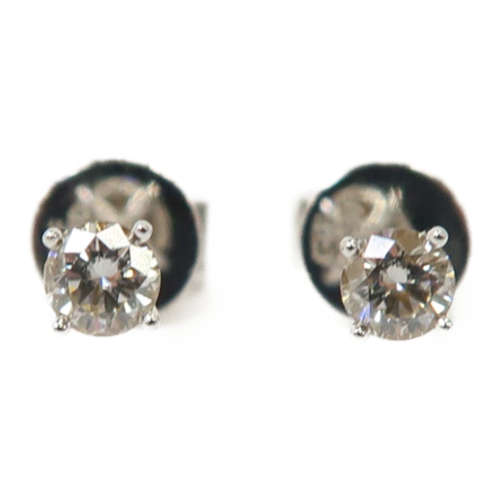 JEWELRY 18K白金Earrings 0.131ct/0.133ct鑽石耳環銀色