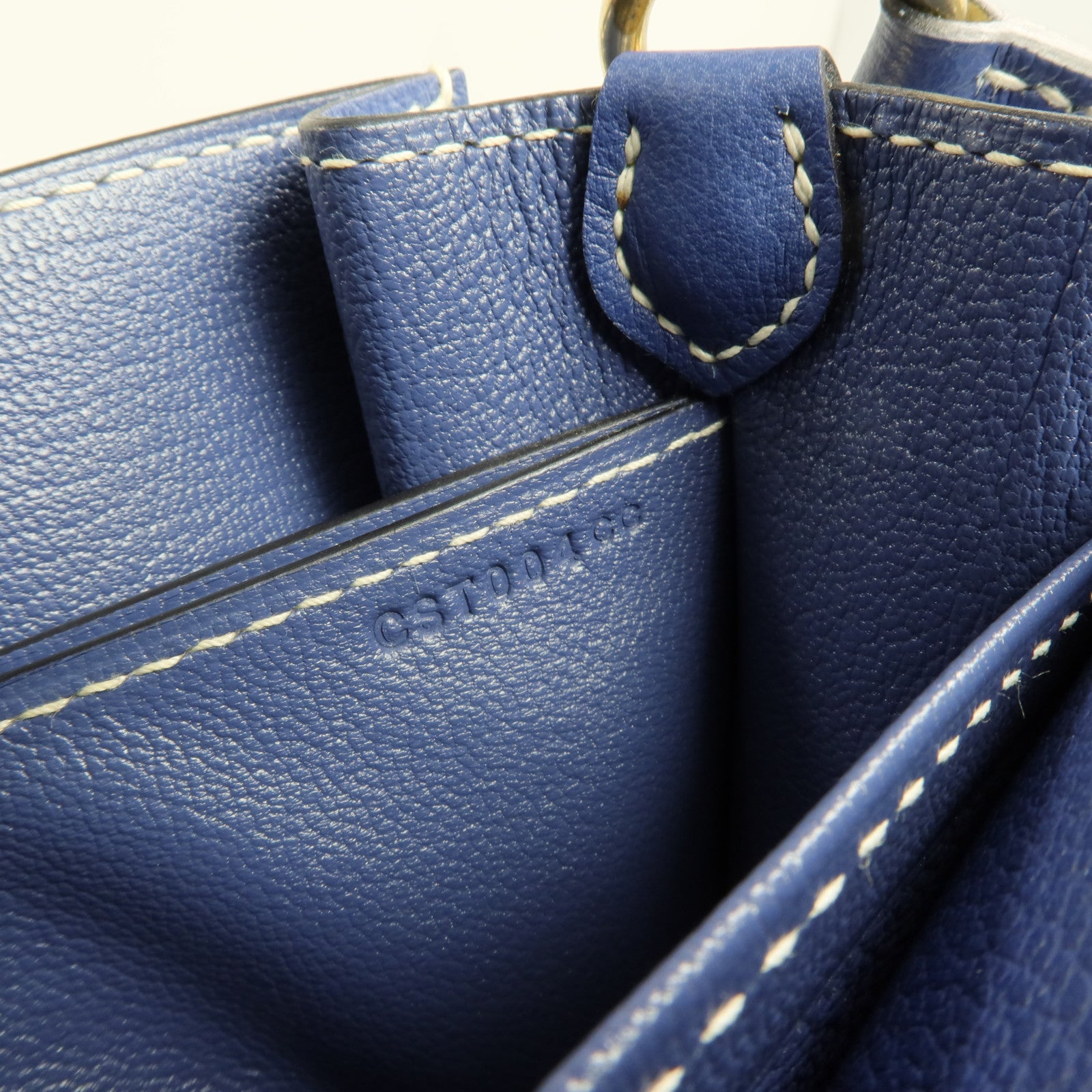 HERMES Evercolor皮革Roulis 23金扣肩背袋Bleu Brighton