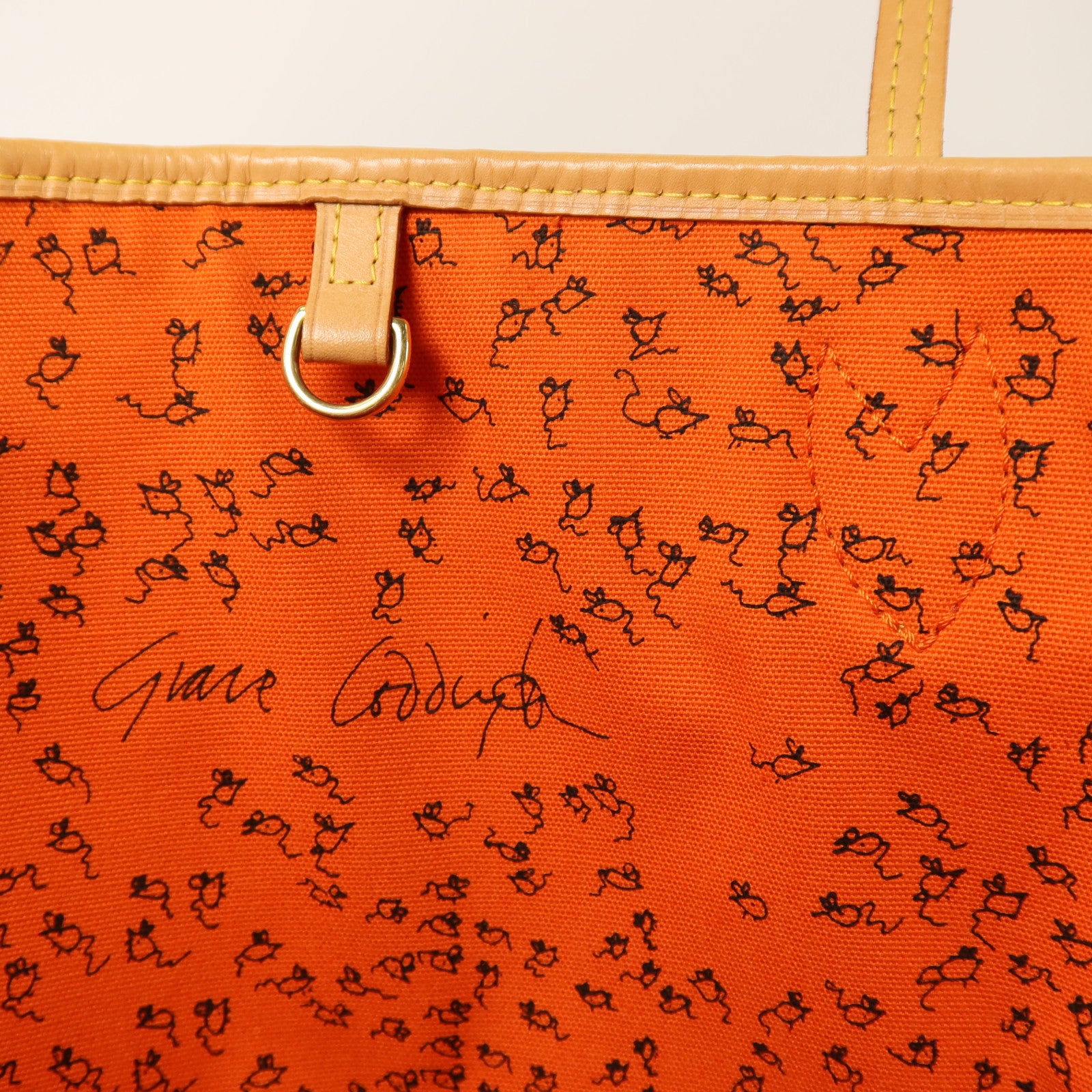 LOUIS VUITTON Catgram Neverfull MM金扣肩背袋